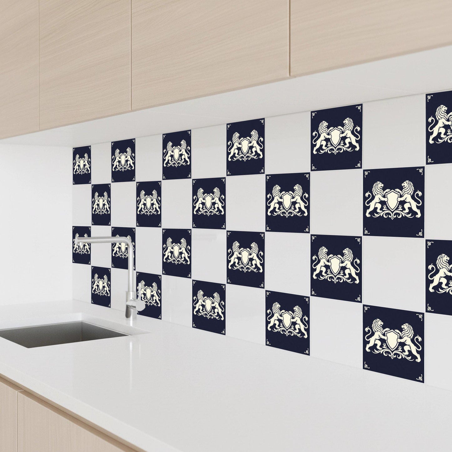 Edinburgh Heraldic Lion · Ceramic Wall Tile — Contemporary Geometric Décor