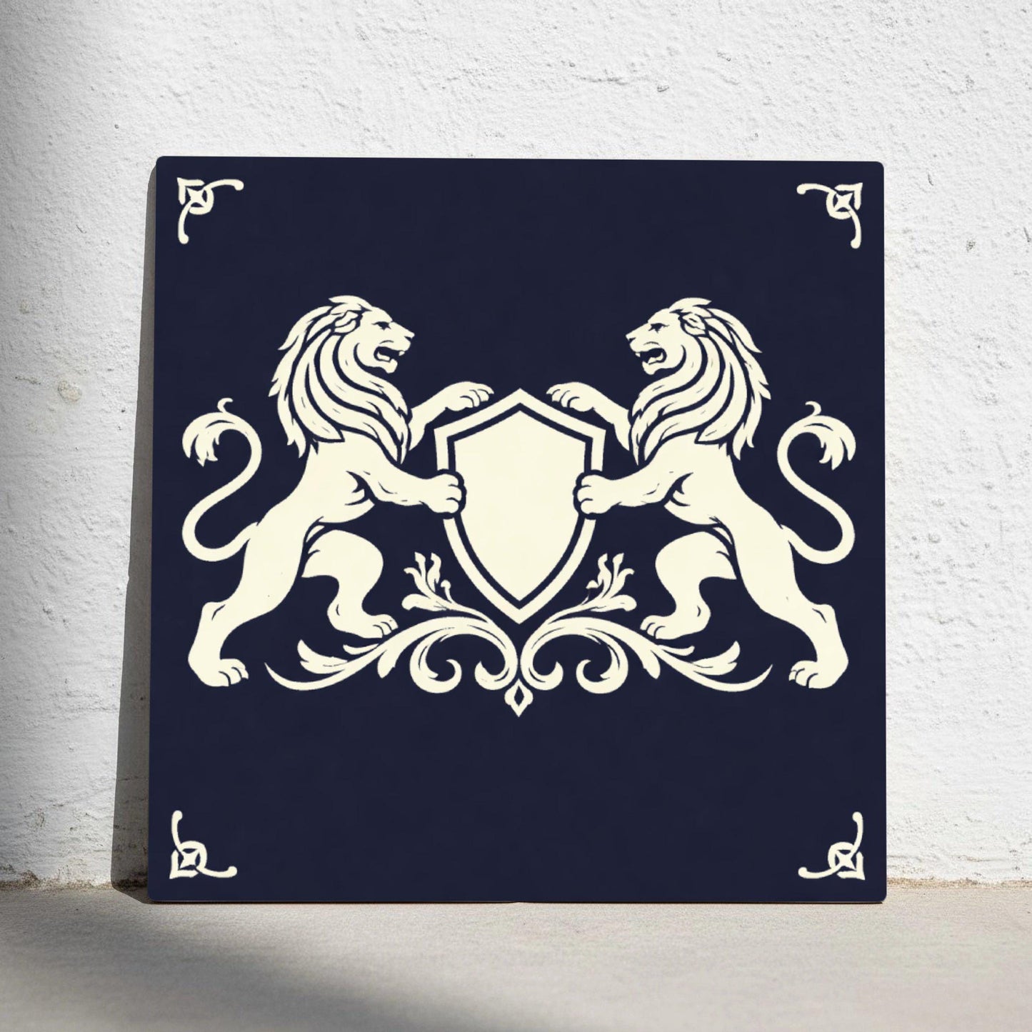 Edinburgh Heraldic Lion · Ceramic Wall Tile — Contemporary Geometric Décor