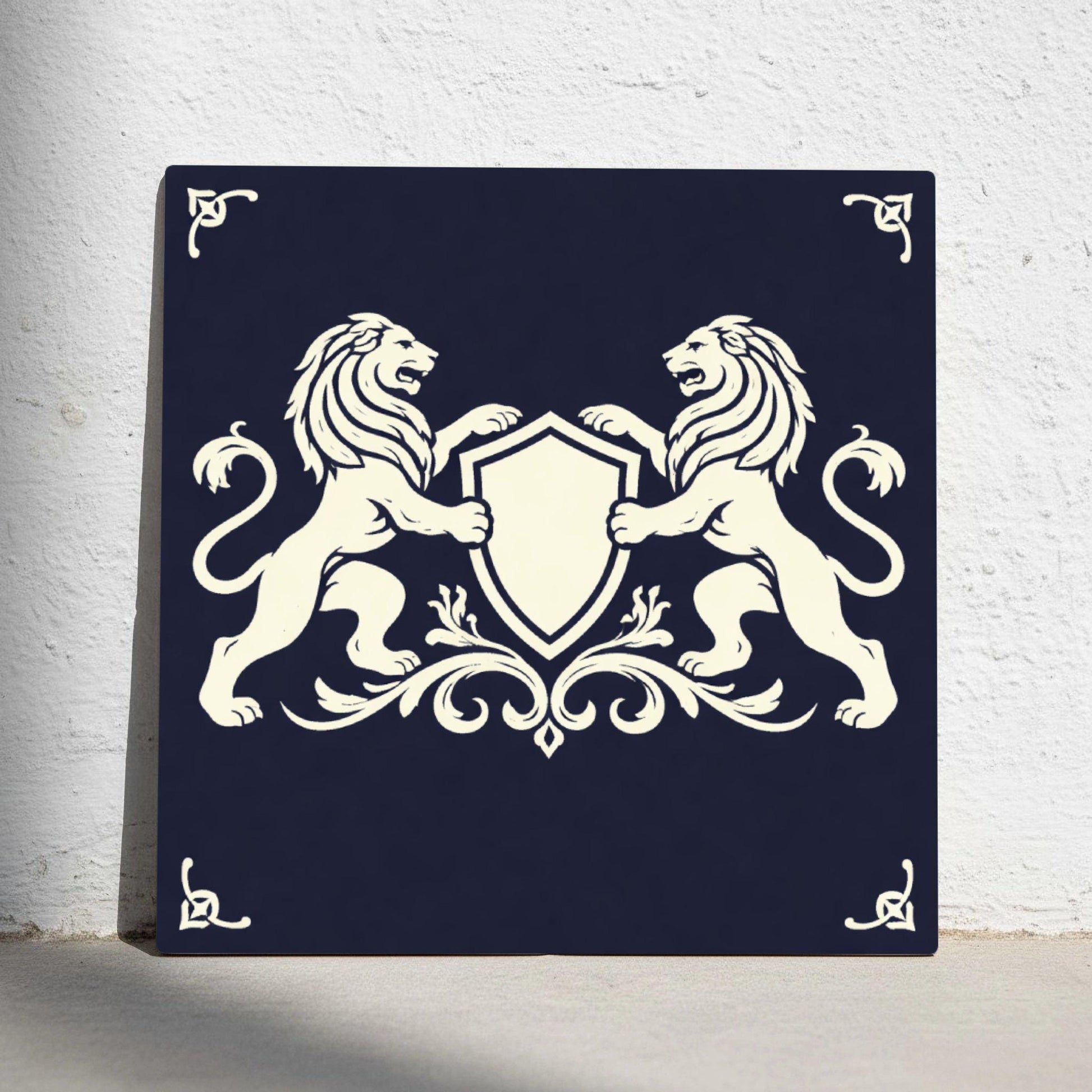 Edinburgh Heraldic Lion · Ceramic Wall Tile — Contemporary Geometric Décor