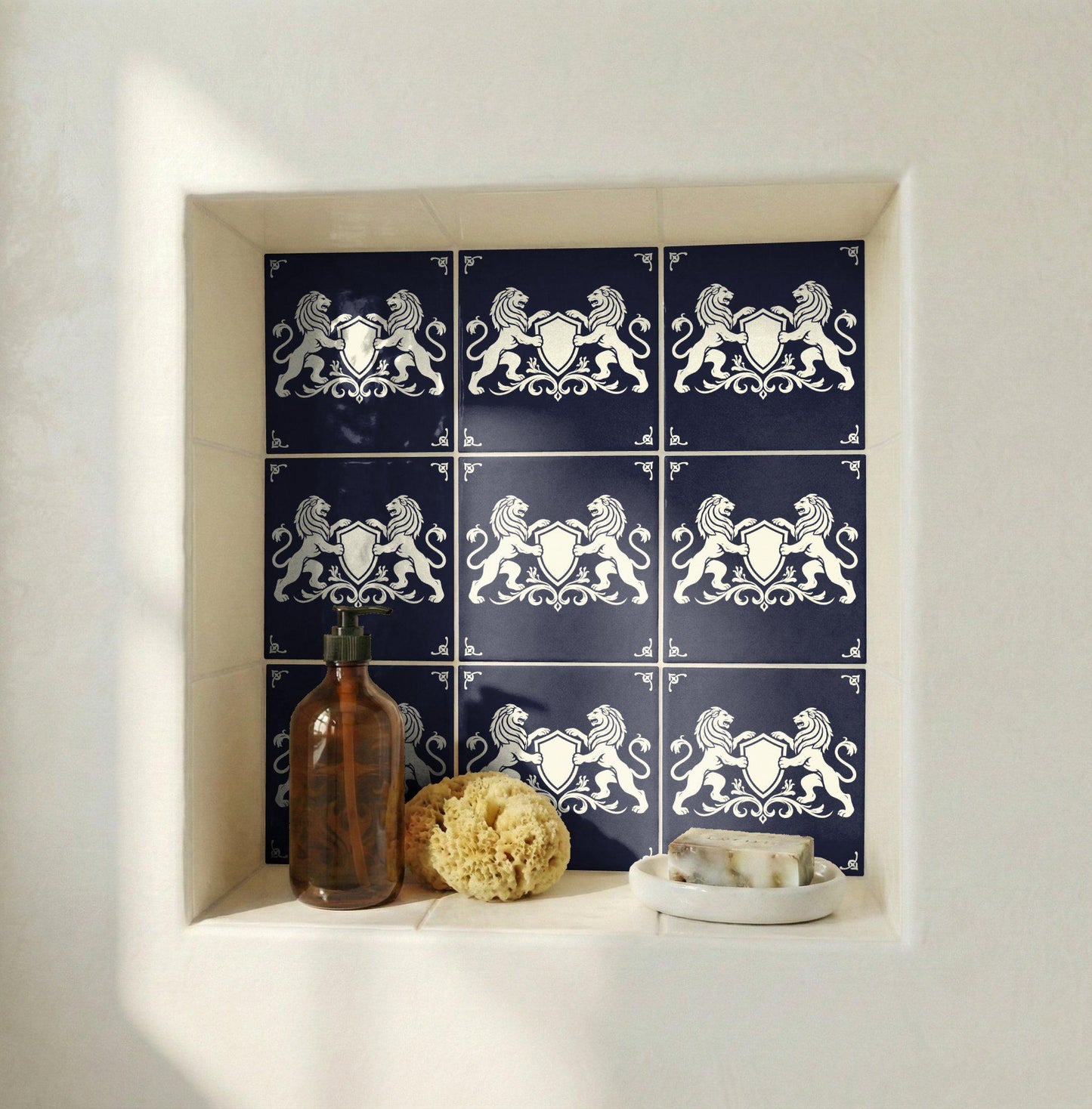 Edinburgh Heraldic Lion · Ceramic Wall Tile — Contemporary Geometric Décor