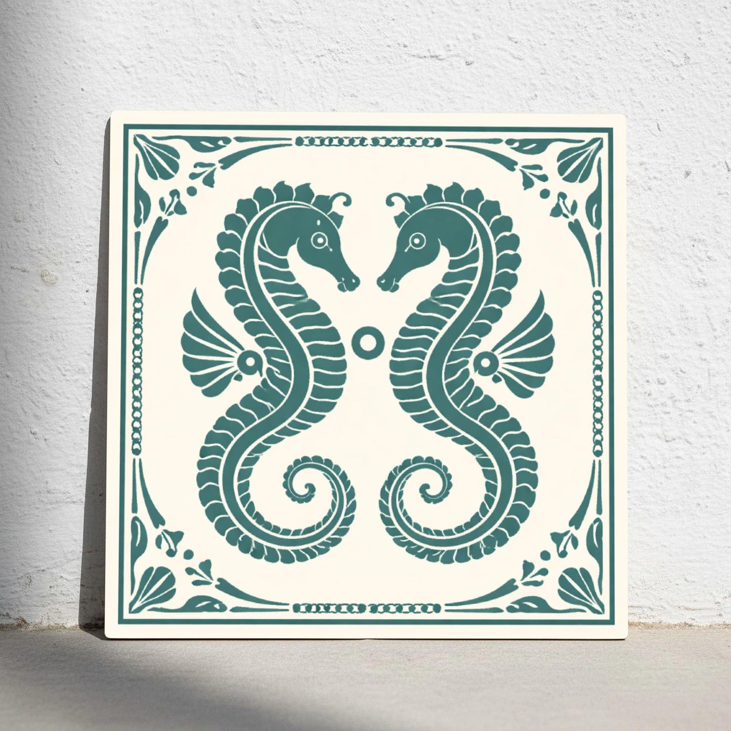 Seahorse Küsten · Keramik-Wandfliese — Mediterranes Küsten-Dekor