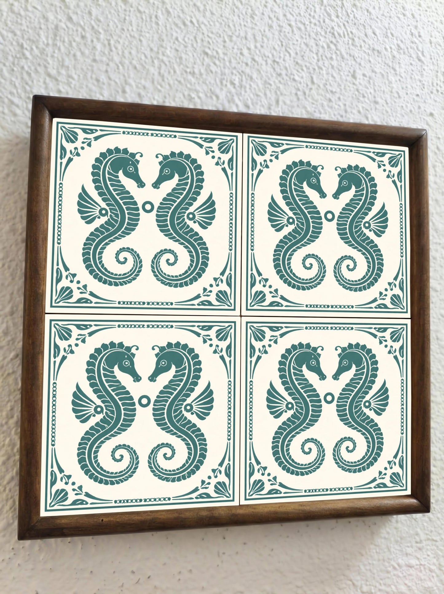 Seahorse Küsten · Keramik-Wandfliese — Mediterranes Küsten-Dekor