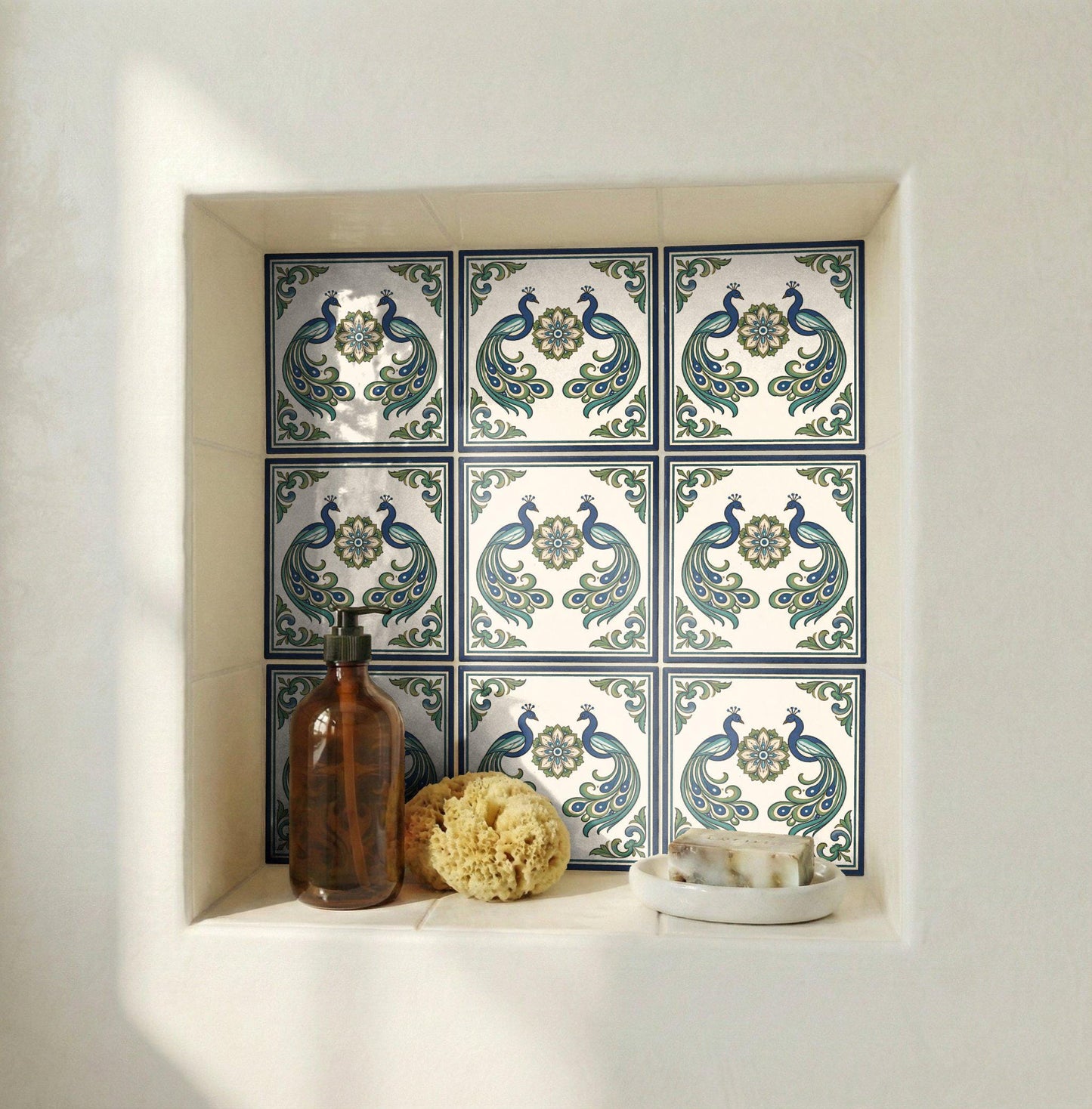 Azulejo Jaipur indio real pavo real