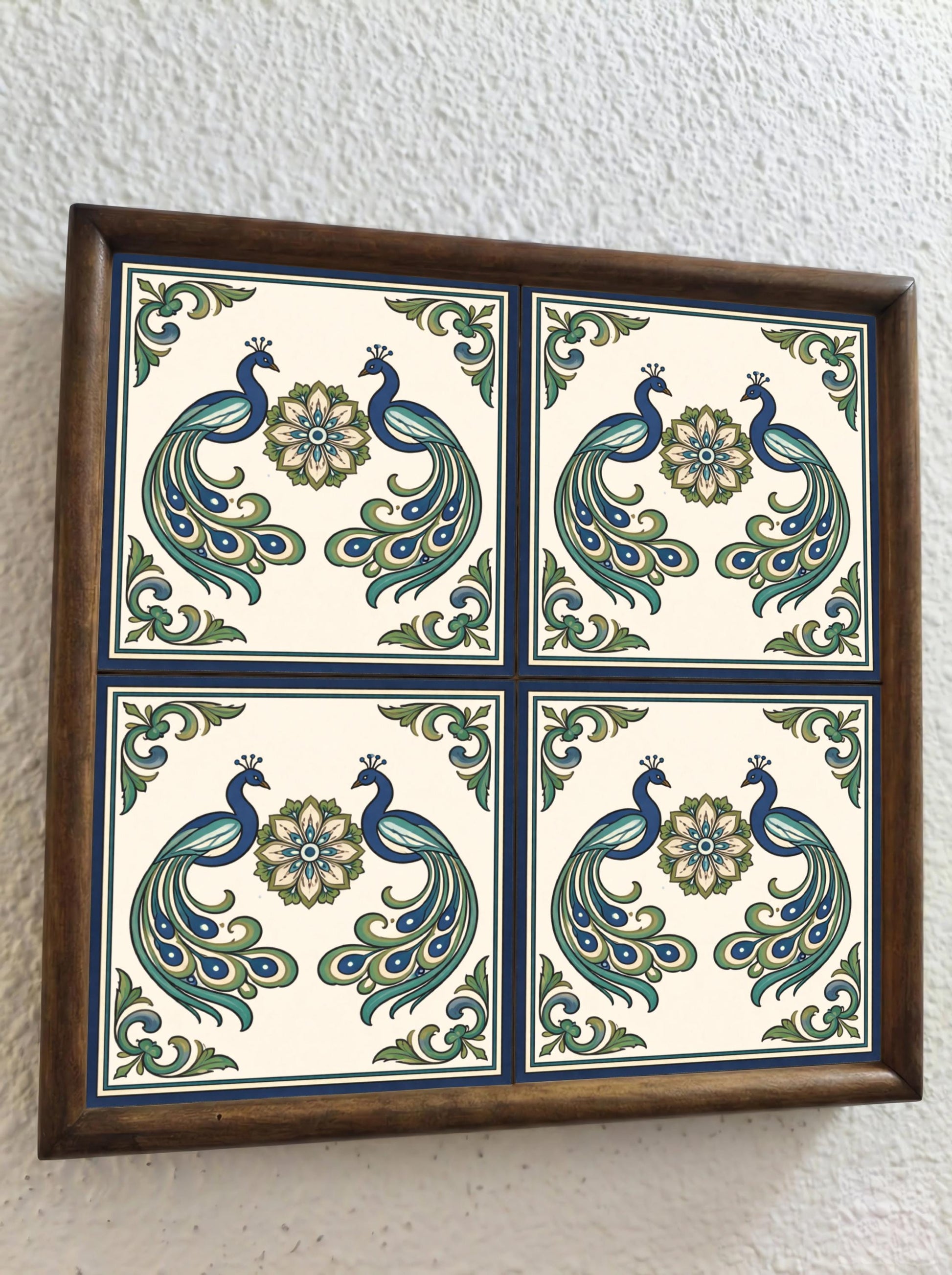 Azulejo Jaipur indio real pavo real
