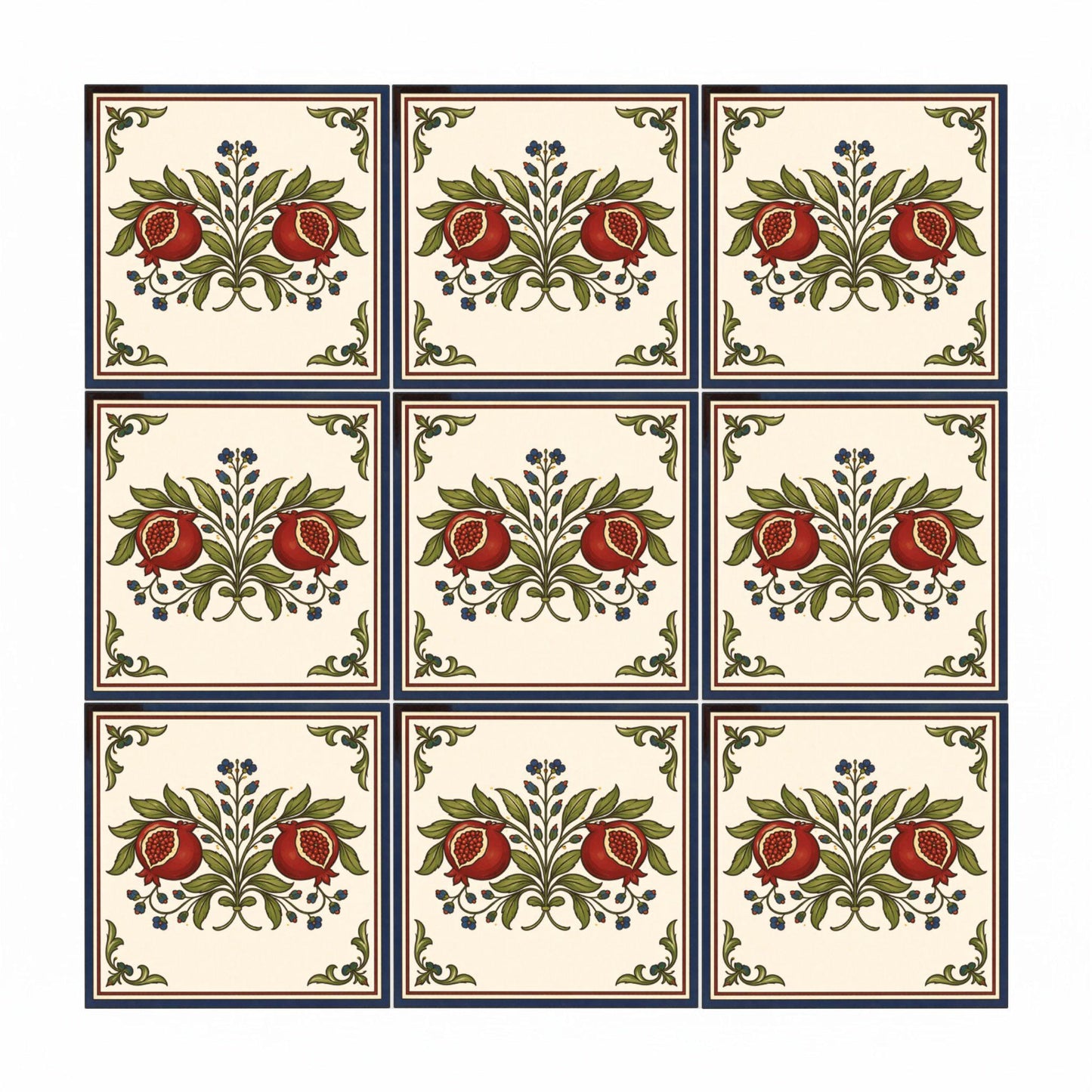 Azulejo-Fliese Granatapfel, Spanien Granatapfel — Maurisch-andalusisches Muster