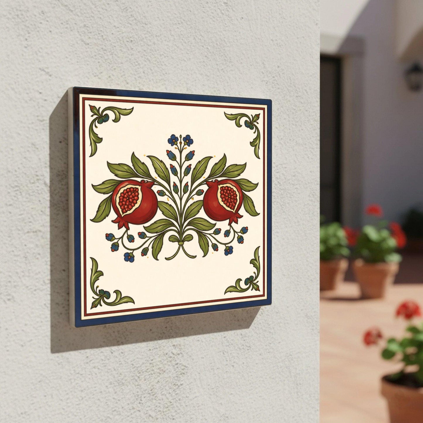 Azulejo-Fliese Granatapfel, Spanien Granatapfel — Maurisch-andalusisches Muster