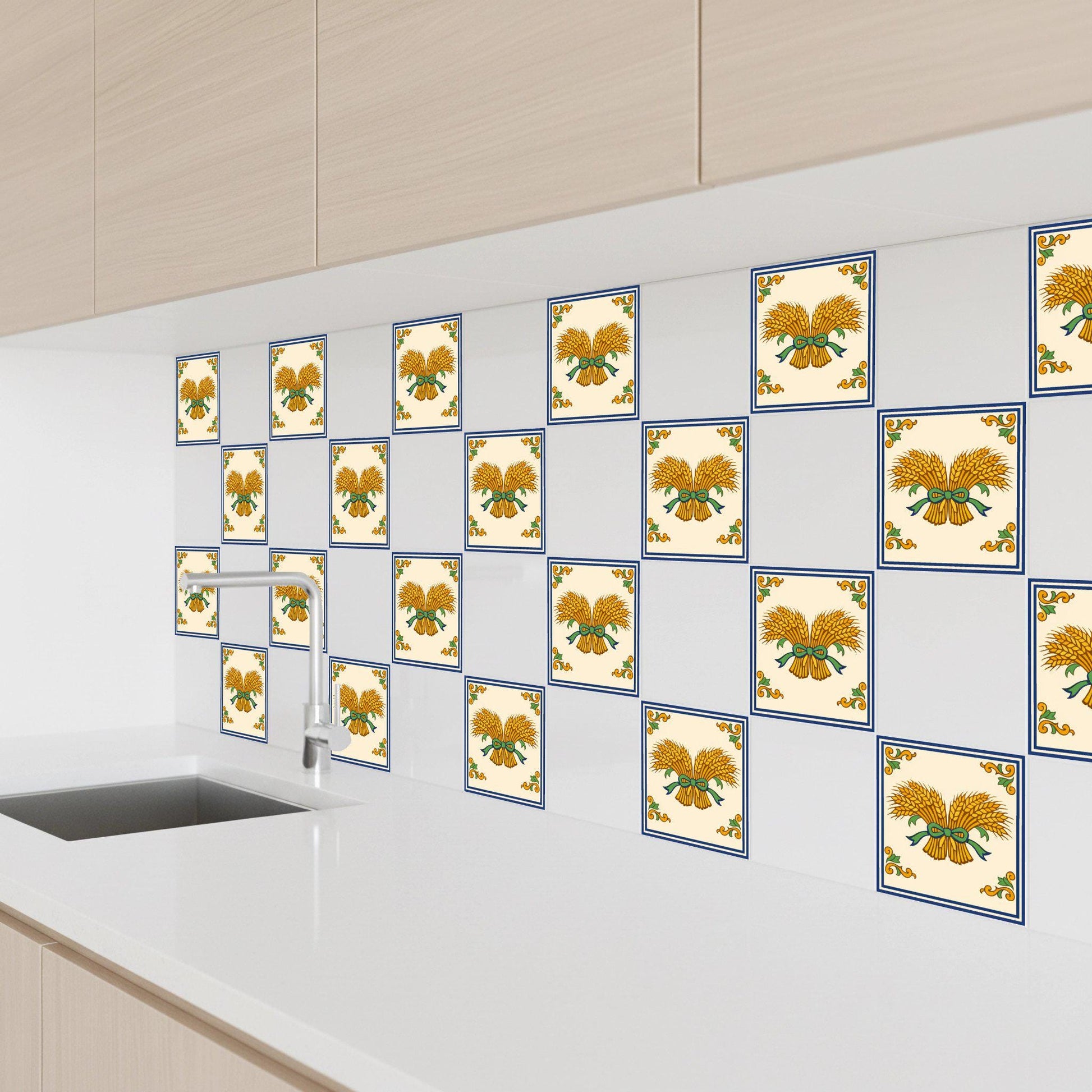 Tuscany Wheat Sheaf — Classic Decorative Pattern Ceramic Tile
