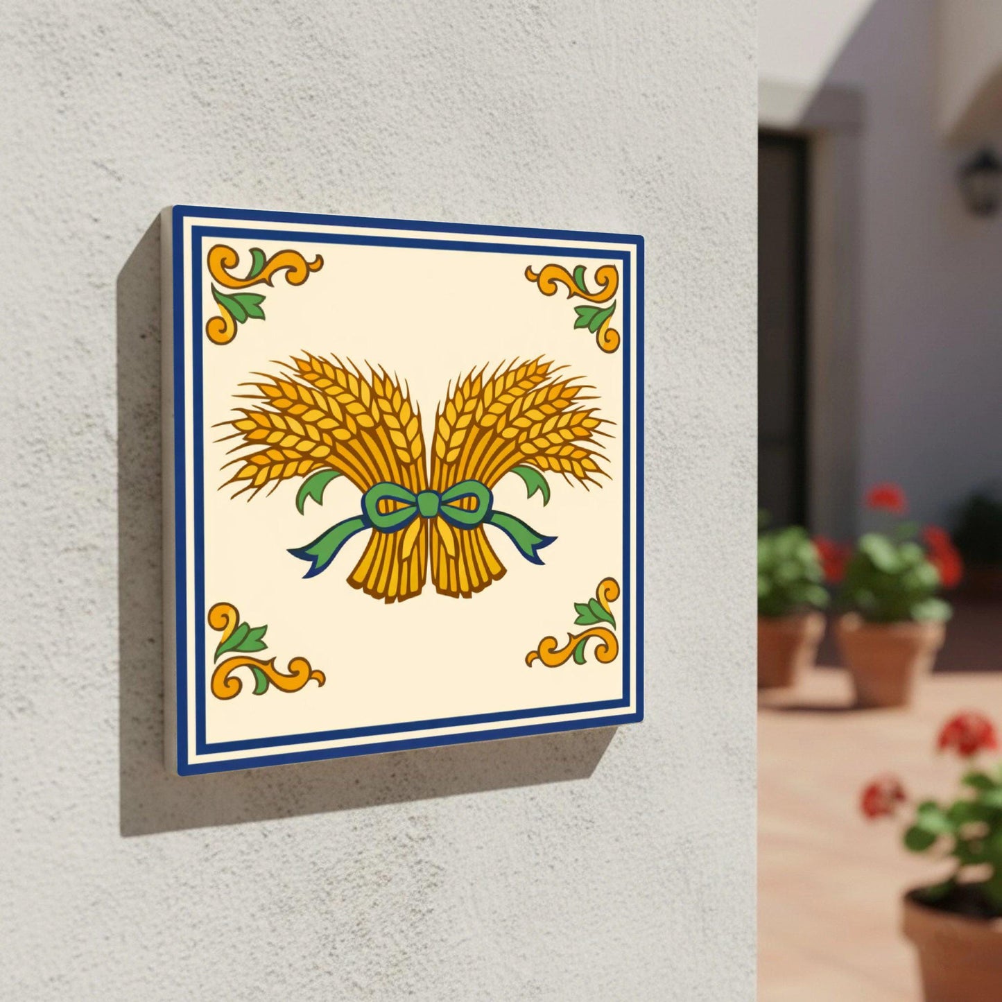 Tuscany Wheat Sheaf — Classic Decorative Pattern Ceramic Tile
