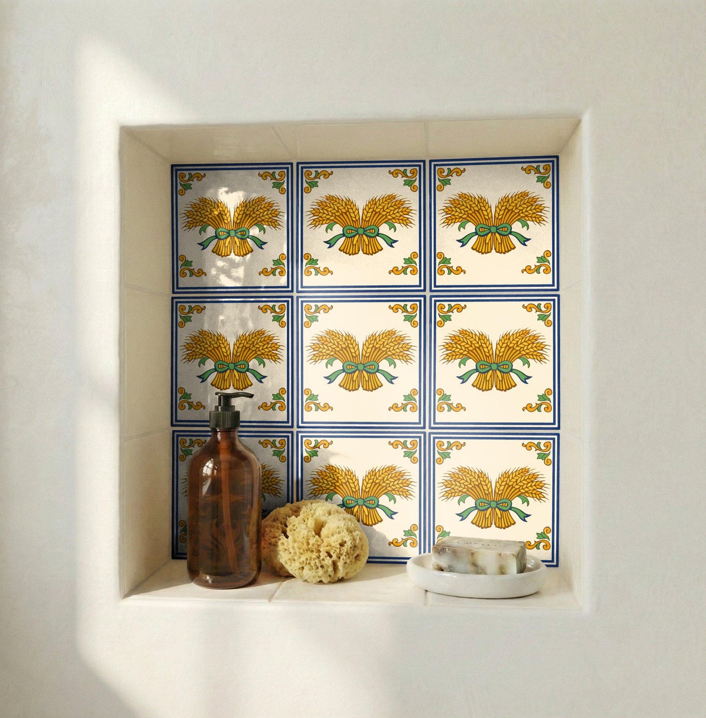 Tuscany Wheat Sheaf — Classic Decorative Pattern Ceramic Tile