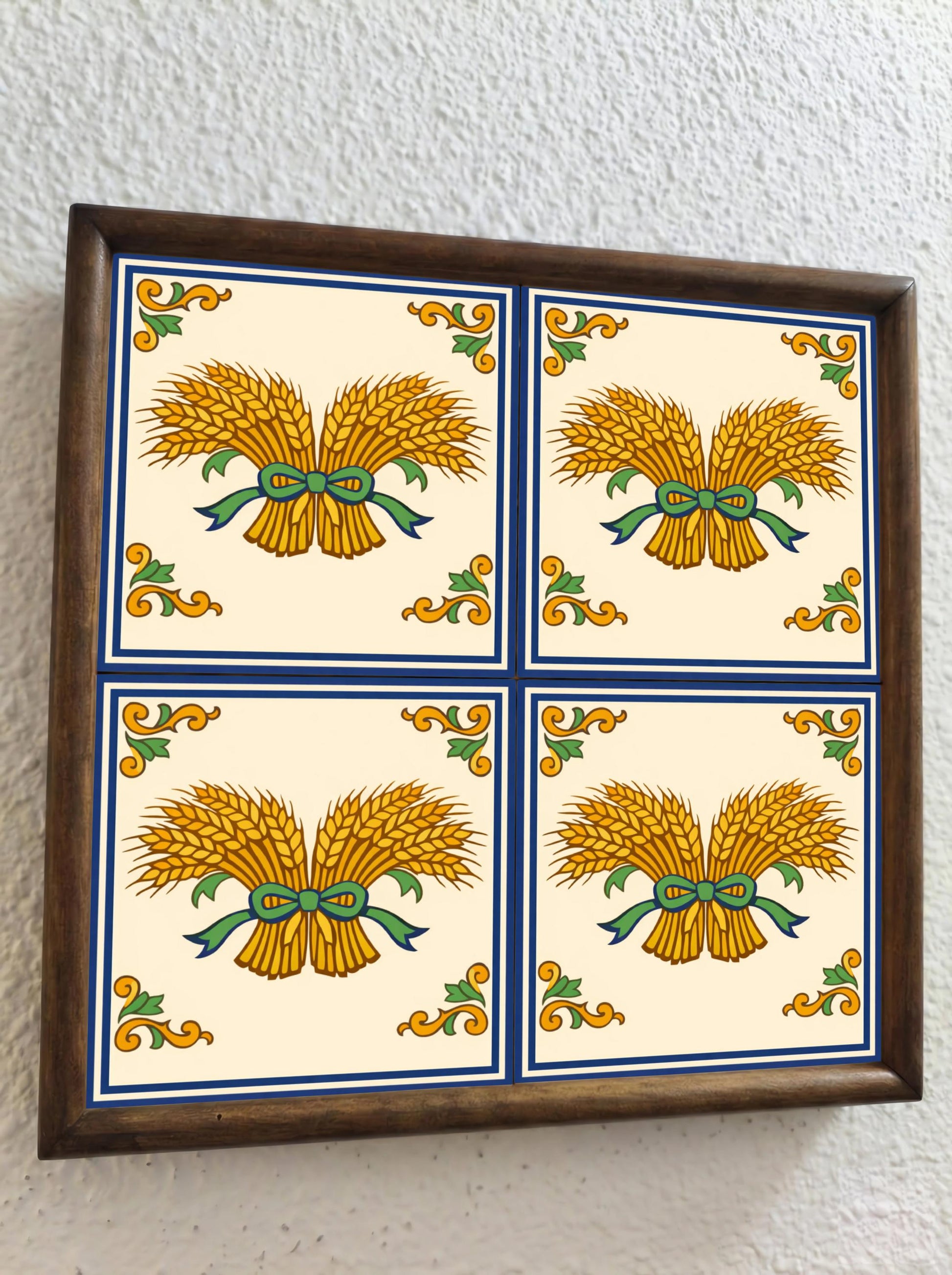 Tuscany Wheat Sheaf — Classic Decorative Pattern Ceramic Tile