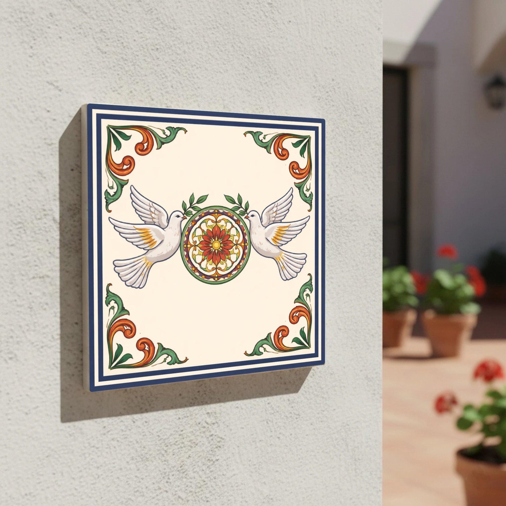 Meissen, Germany Dove — Contemporary Geometric Décor Decorative Tile
