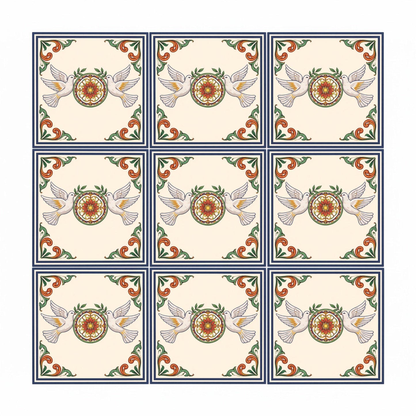 Meissen, Germany Dove — Contemporary Geometric Décor Decorative Tile