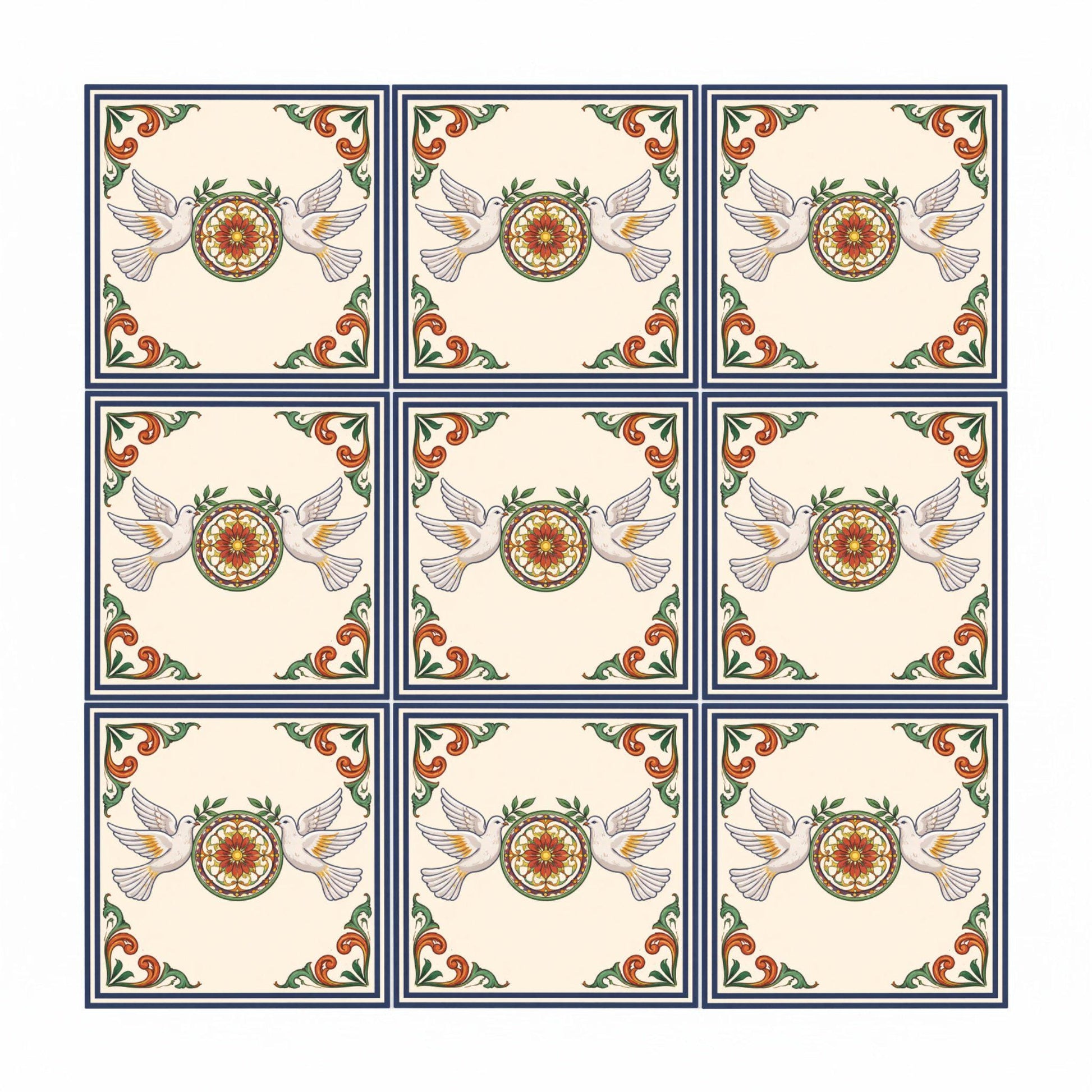 Meissen, Germany Dove — Contemporary Geometric Décor Decorative Tile