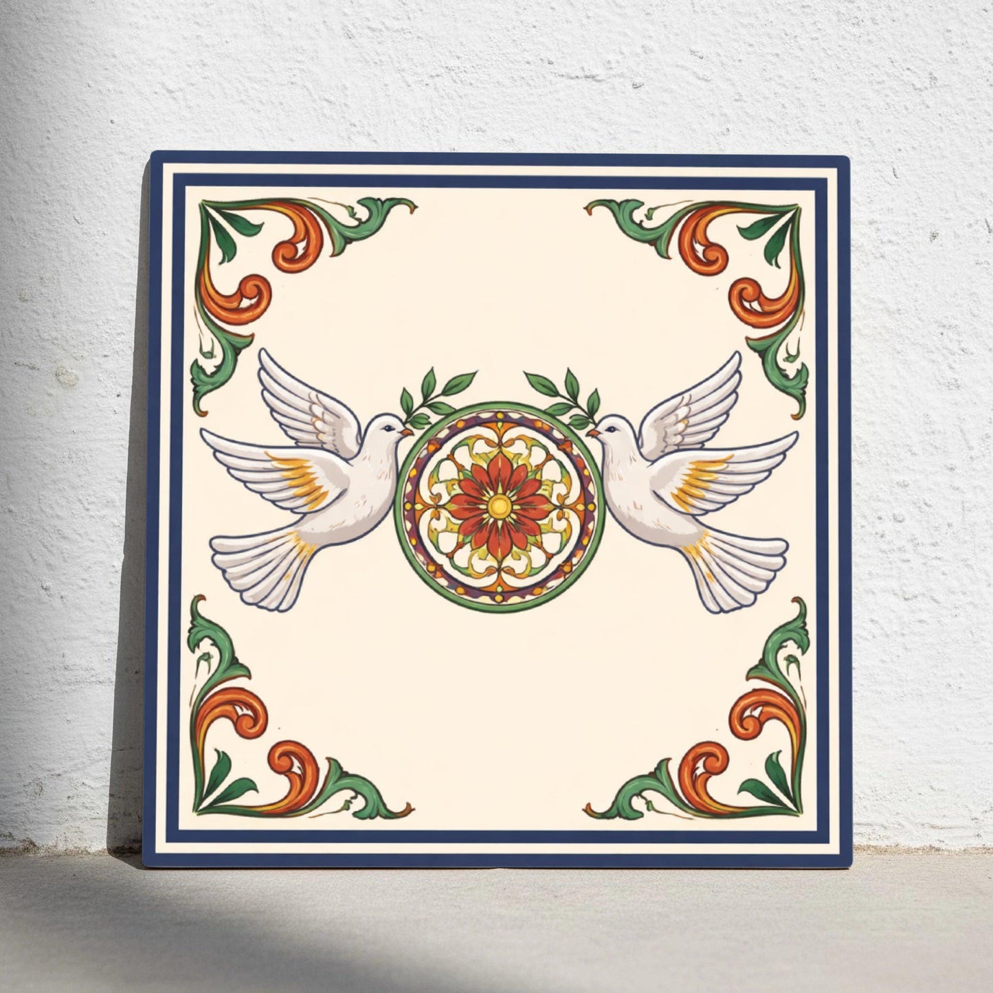 Meissen, Germany Dove — Contemporary Geometric Décor Decorative Tile