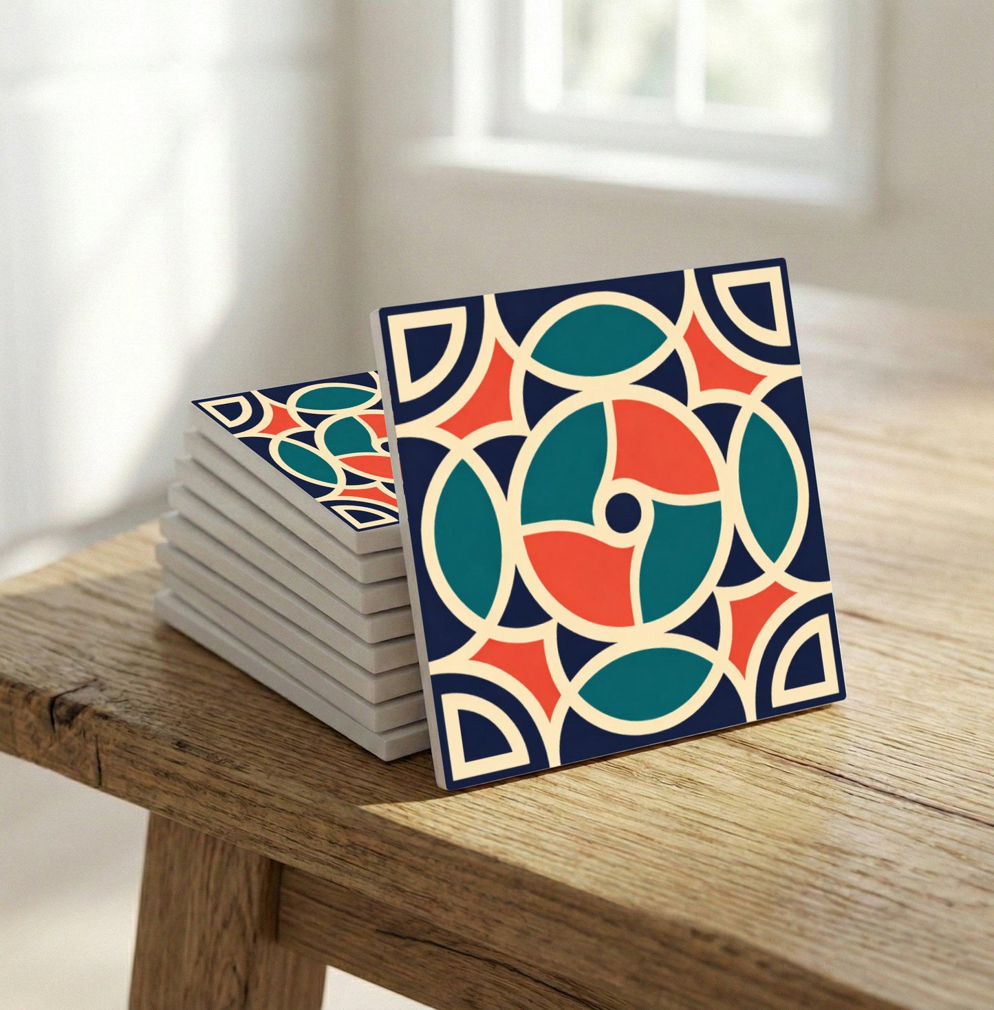 Retro Mediterranean — Geometric Pattern Decorative Tile