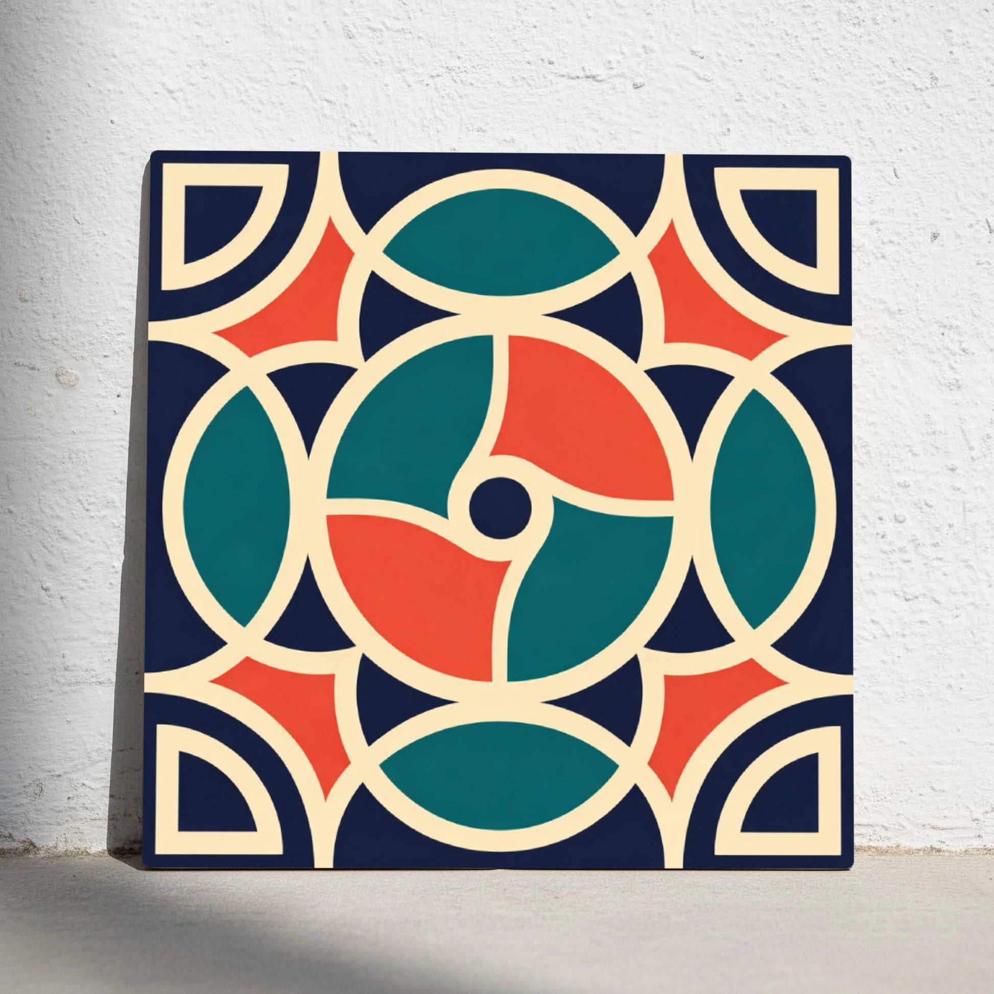 Retro Mediterranean — Geometric Pattern Decorative Tile