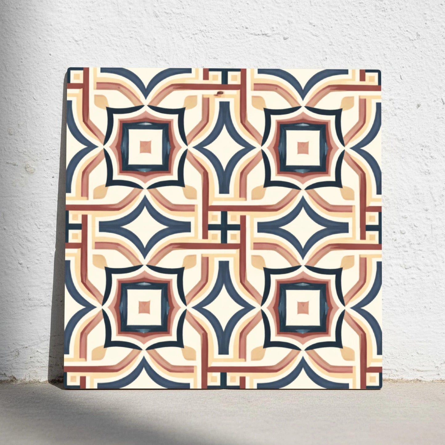 Azulejo Mediterraneo Grid Vintage — Decoro Costiero Mediterraneo