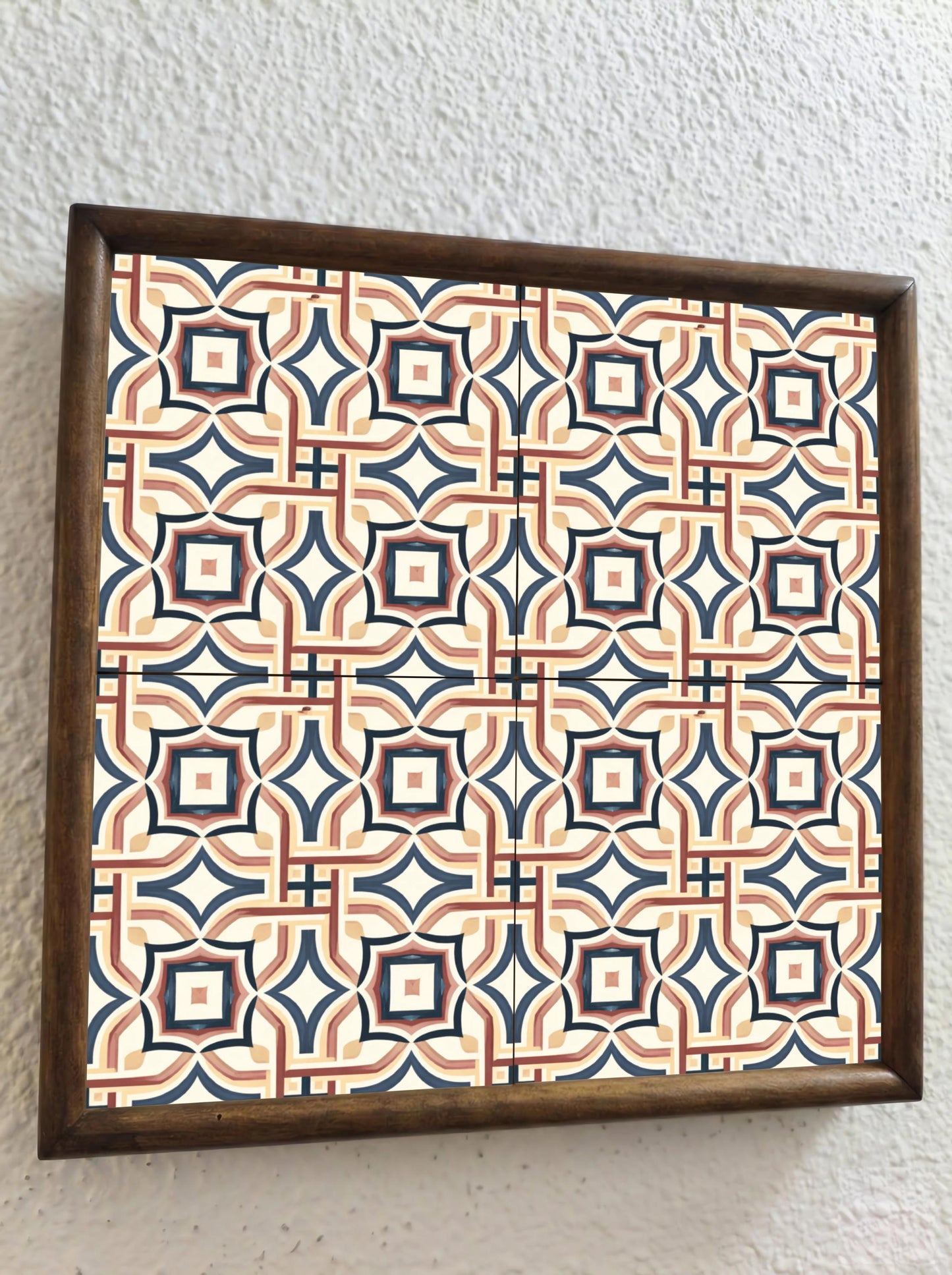 Azulejo Mediterraneo Grid Vintage — Decoro Costiero Mediterraneo