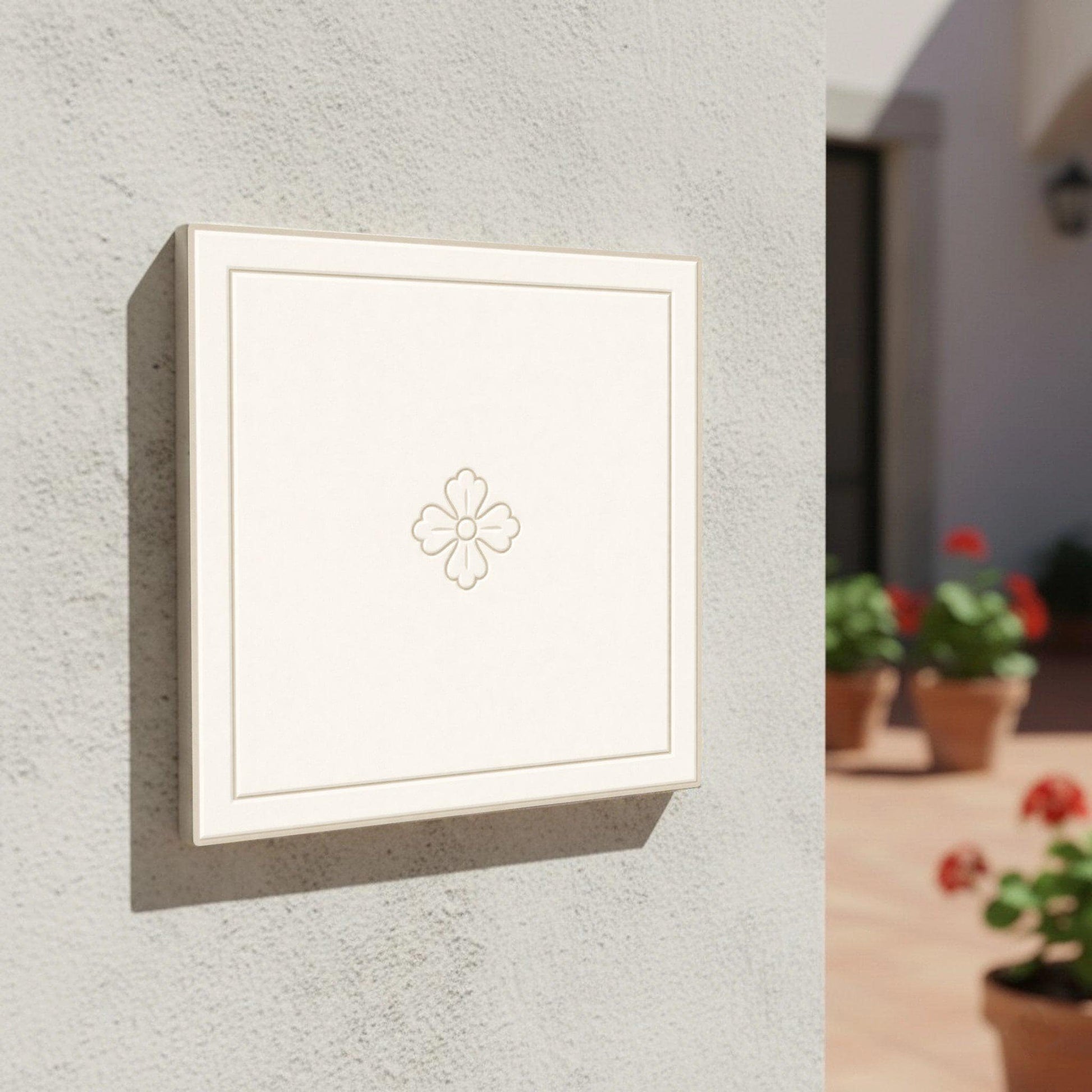 Marfil Rosette Rahmen · Keramik-Wandfliese — Klassisches Keramik-Ornament