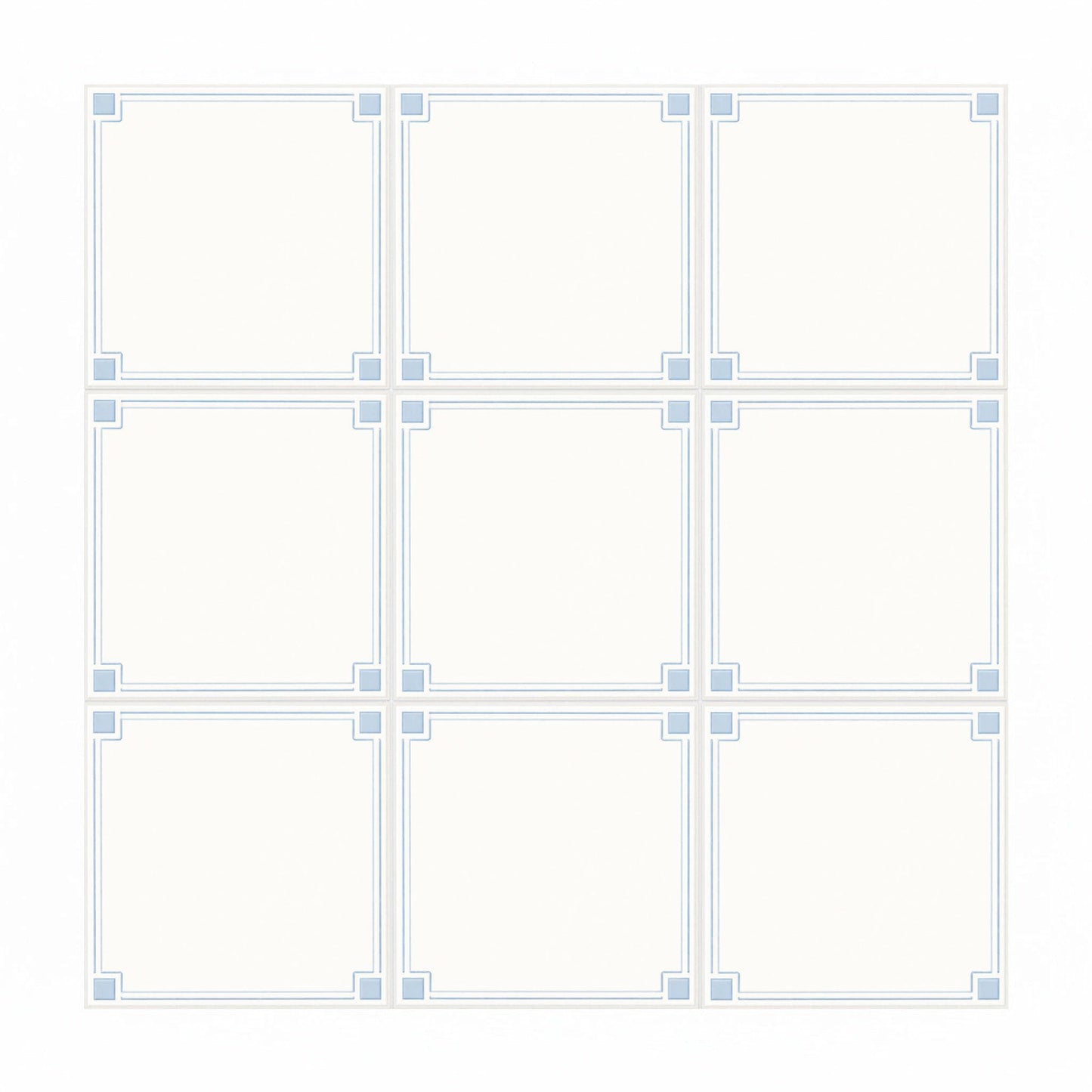 White with Blue Frame — Classic Decorative Pattern Decorative Tile