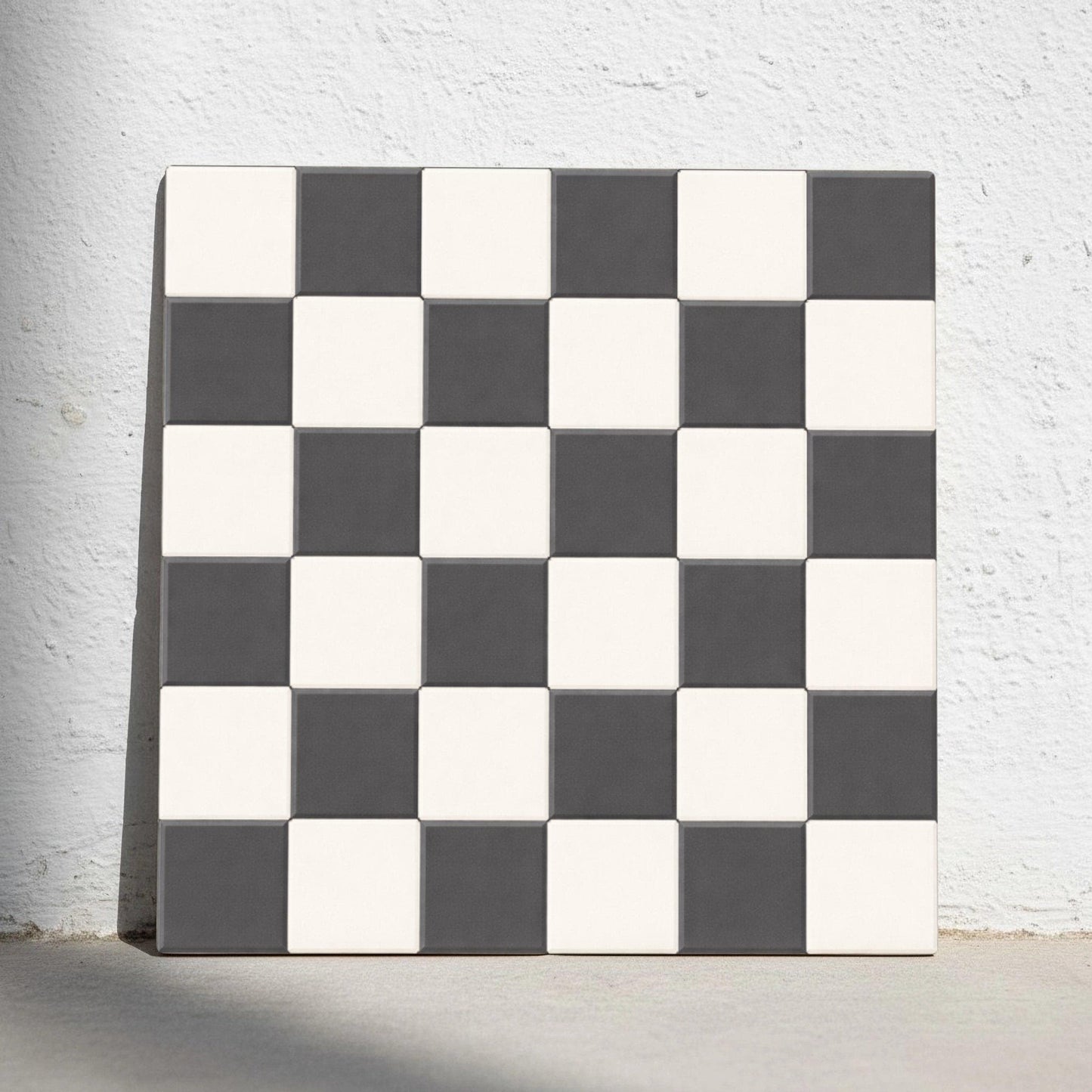 Ceramic Tile Negro y blanco damero Mural — Vintage-Style Ornament