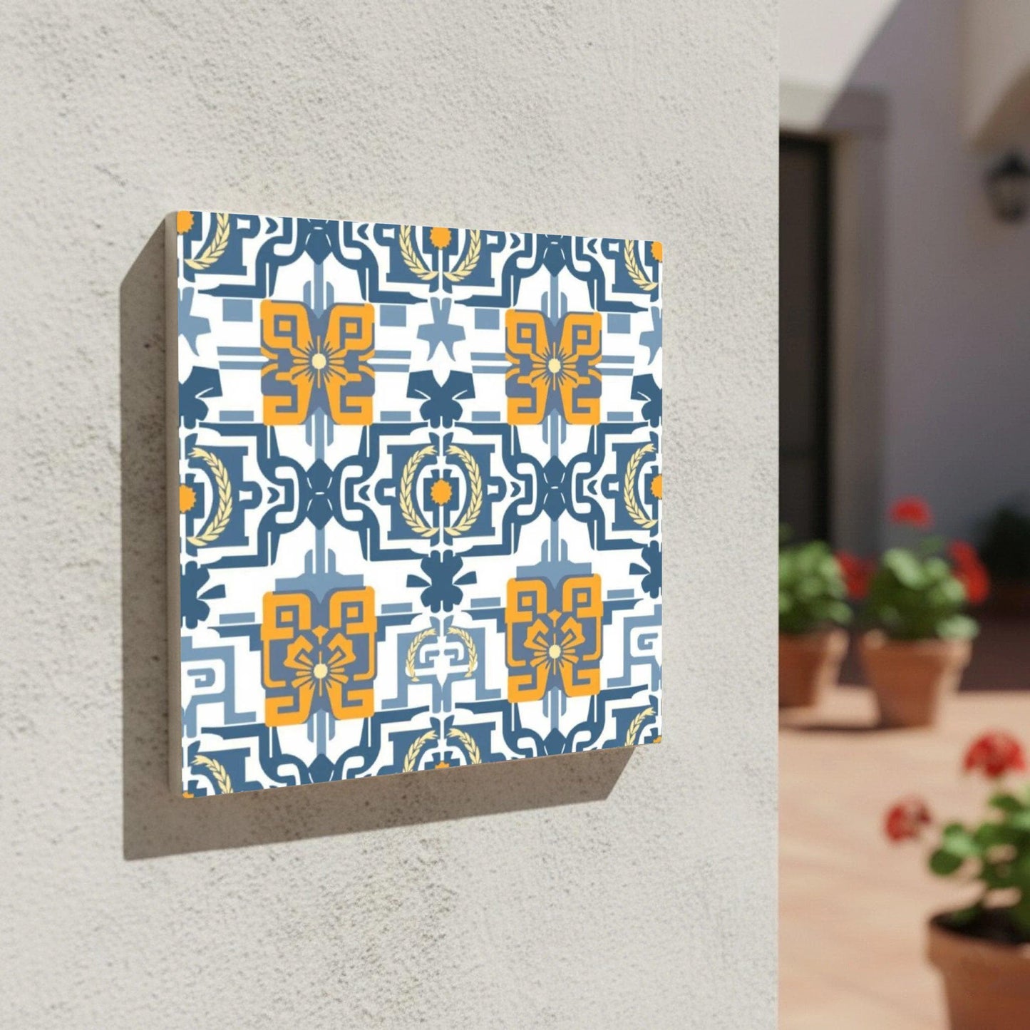 Thessaloniki · Keramik-Wandfliese — Ornament im Vintage-Stil