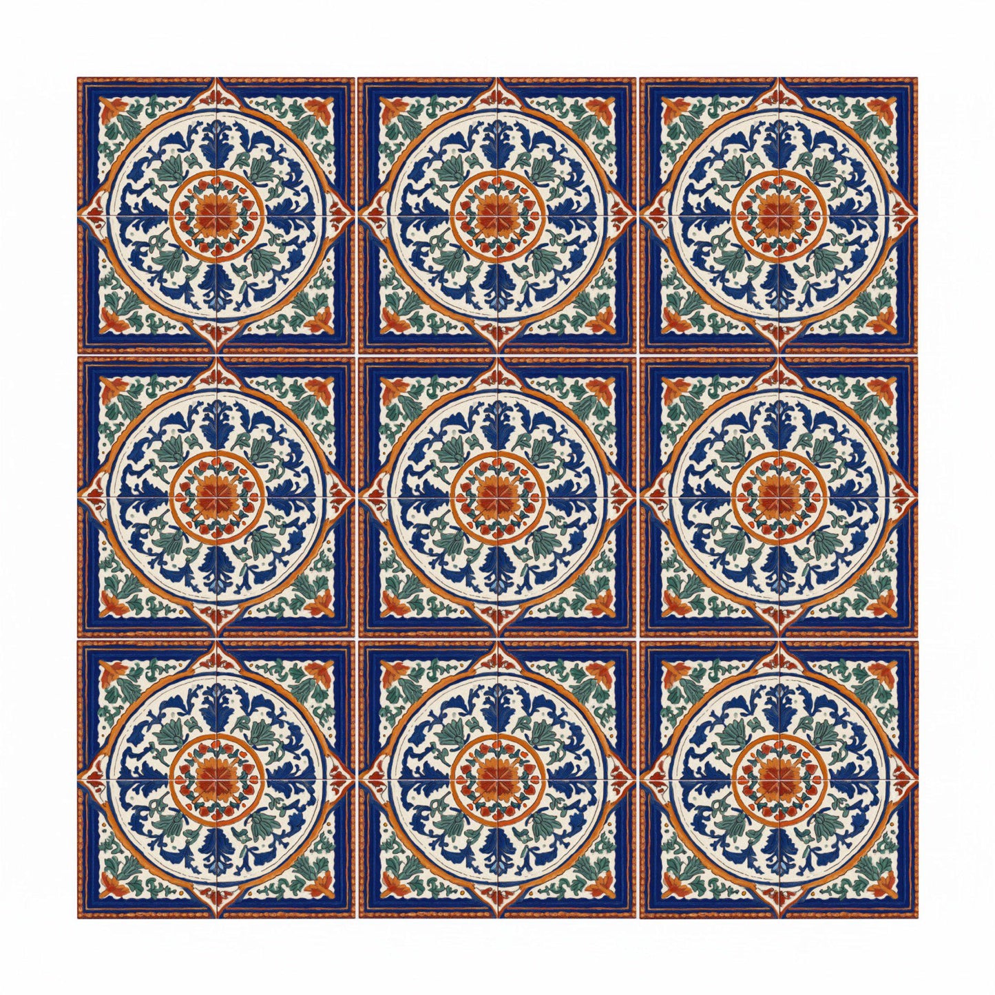 Azulejo-Fliese Maiolica Rosette — Klassisches Keramik-Ornament