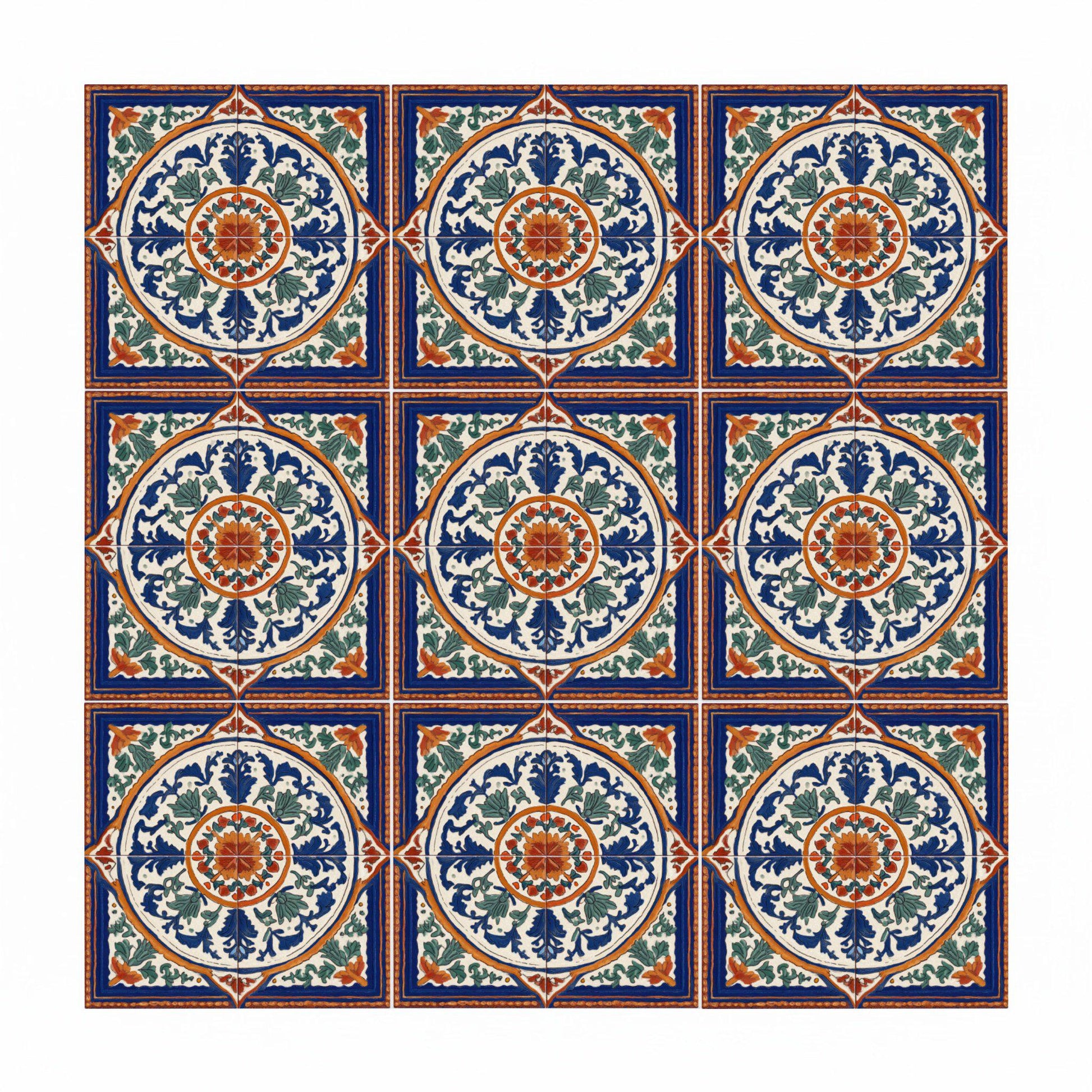 Azulejo-Fliese Maiolica Rosette — Klassisches Keramik-Ornament