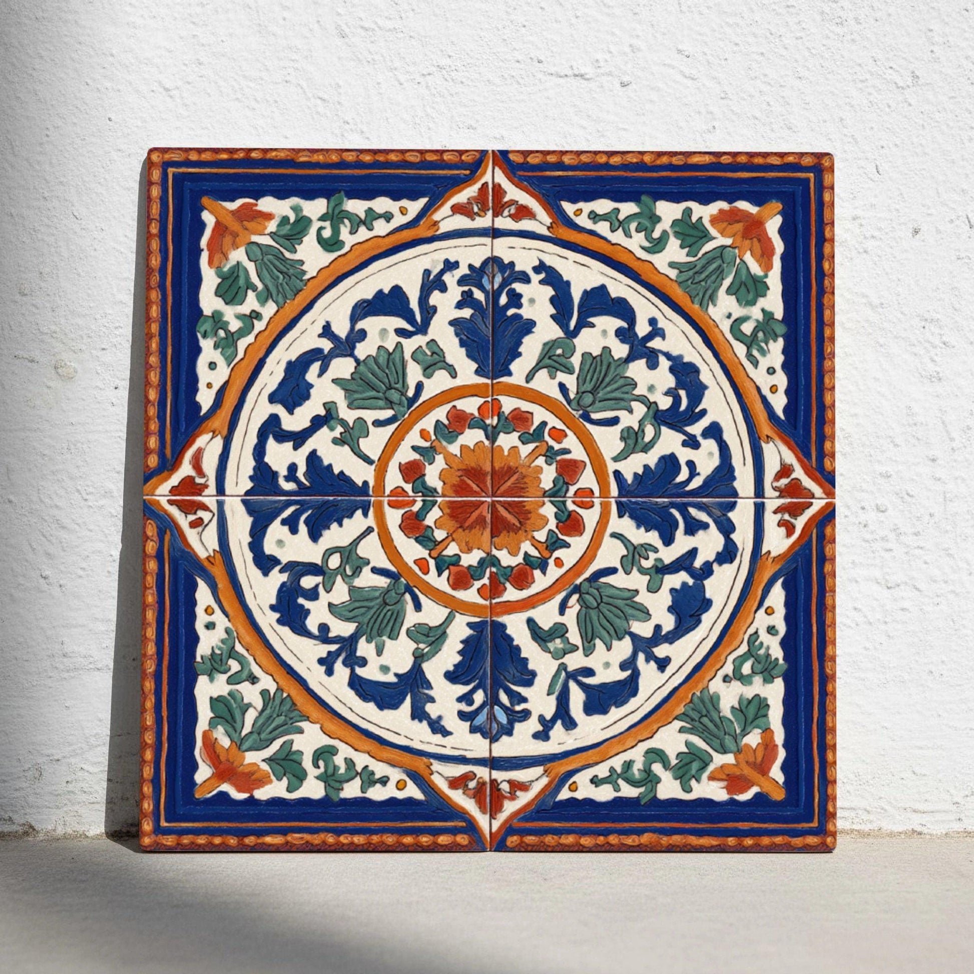 Azulejo-Fliese Maiolica Rosette — Klassisches Keramik-Ornament