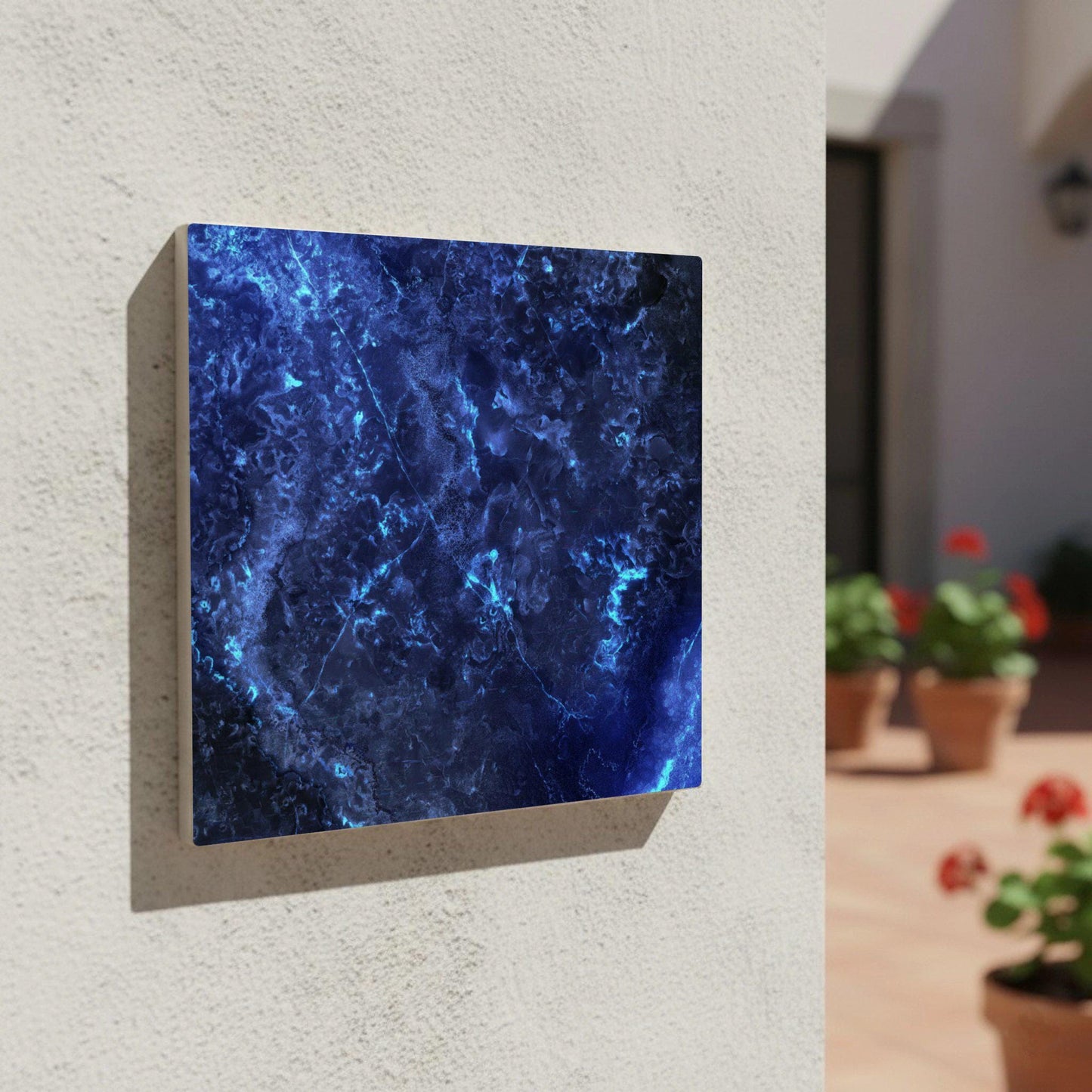 Midnight Sapphire — Vintage-Style Ornament Ceramic Tile