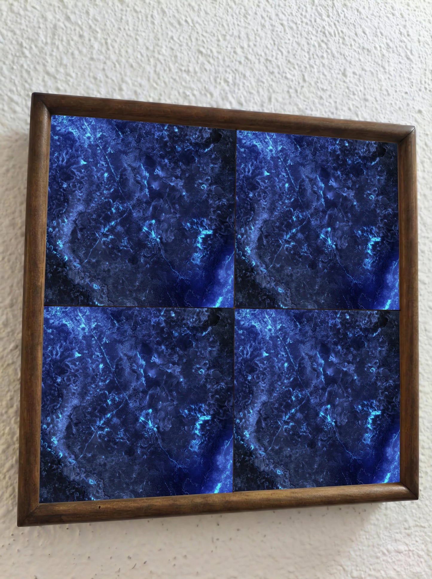 Midnight Sapphire — Vintage-Style Ornament Ceramic Tile