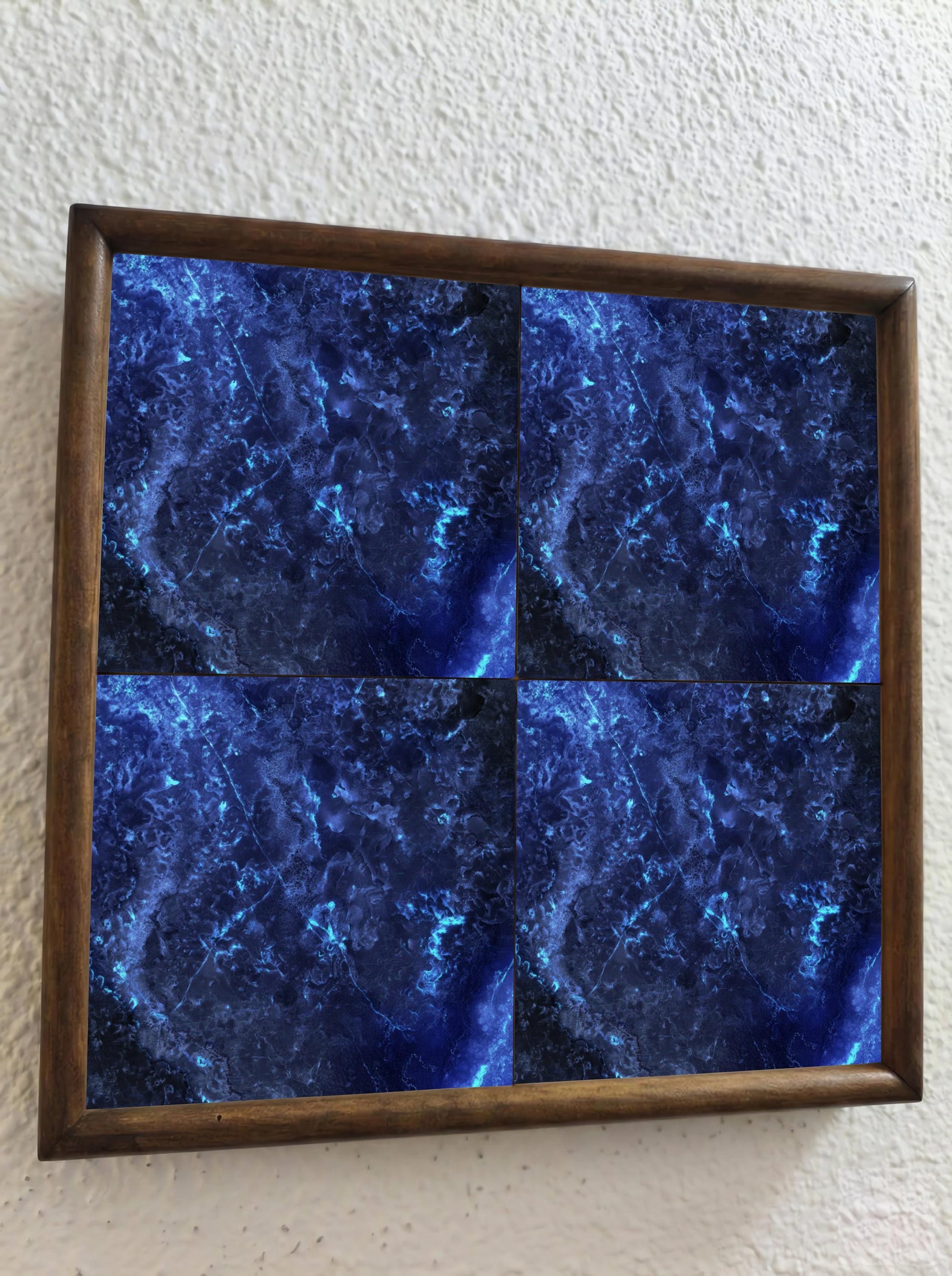 Midnight Sapphire — Vintage-Style Ornament Ceramic Tile