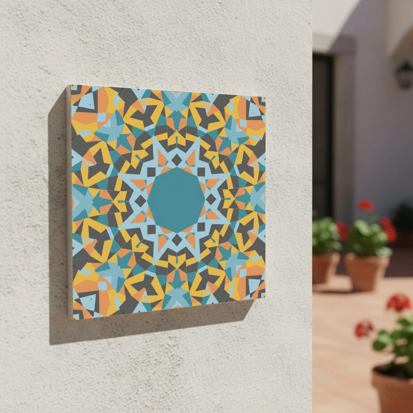 Ceramic Tile Kaleidoscope Star — Contemporary Geometric Décor
