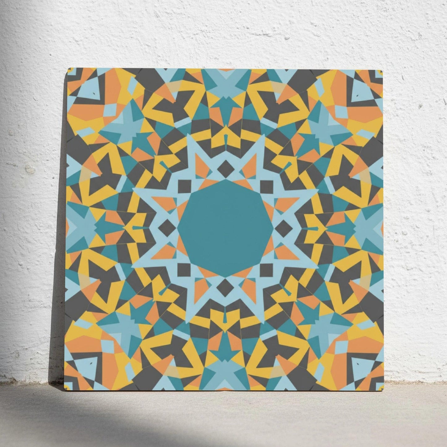 Ceramic Tile Kaleidoscope Star — Contemporary Geometric Décor