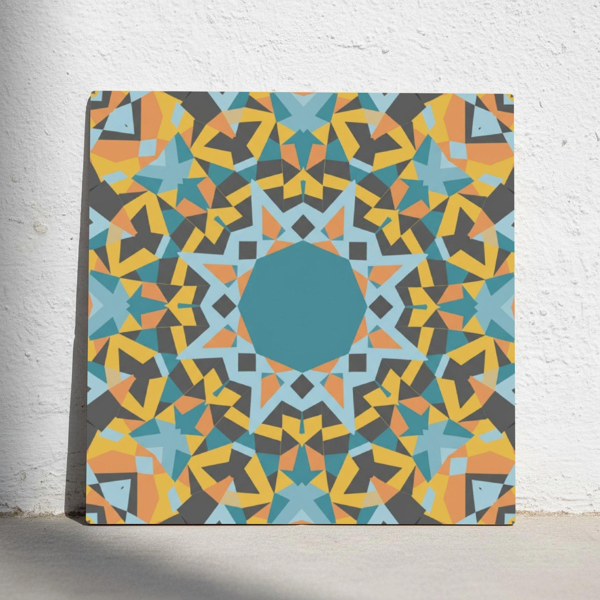 Ceramic Tile Kaleidoscope Star — Contemporary Geometric Décor