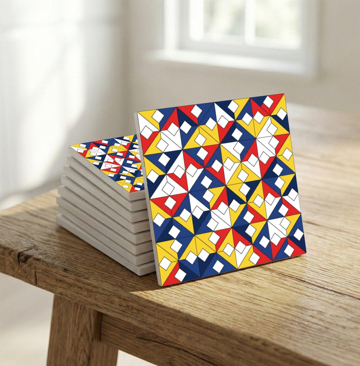 Ceramic Tile Primary Geometry — Modern Geometric Design