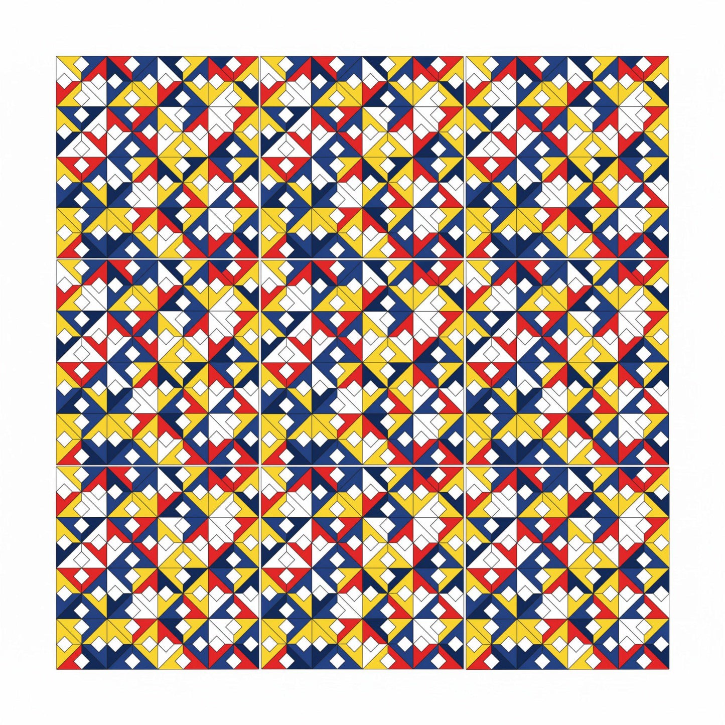 Ceramic Tile Primary Geometry — Modern Geometric Design