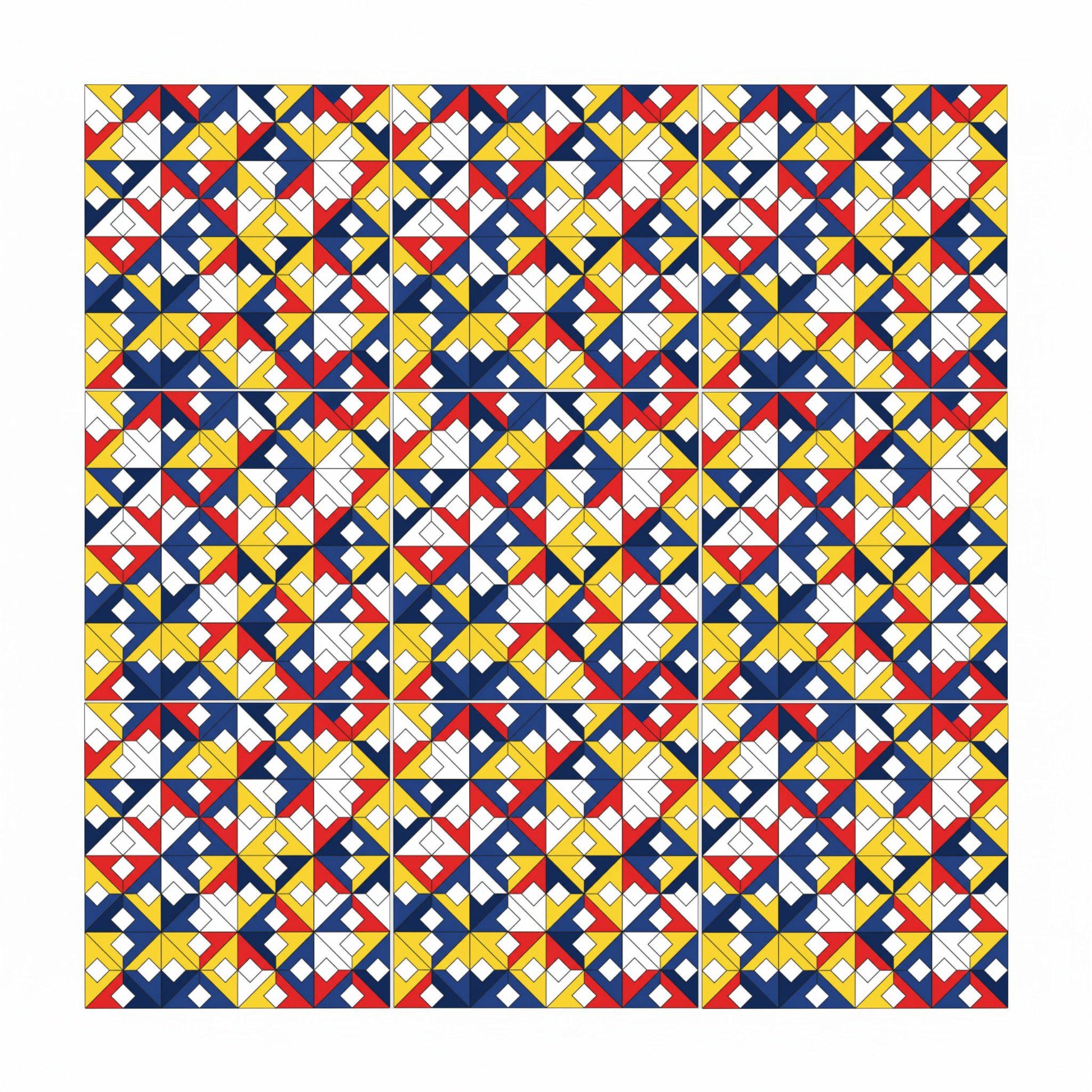 Ceramic Tile Primary Geometry — Modern Geometric Design