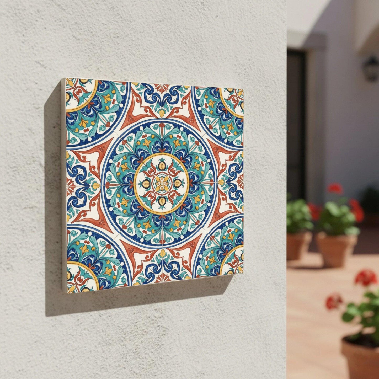 Azulejo Málaga ornamental medallón