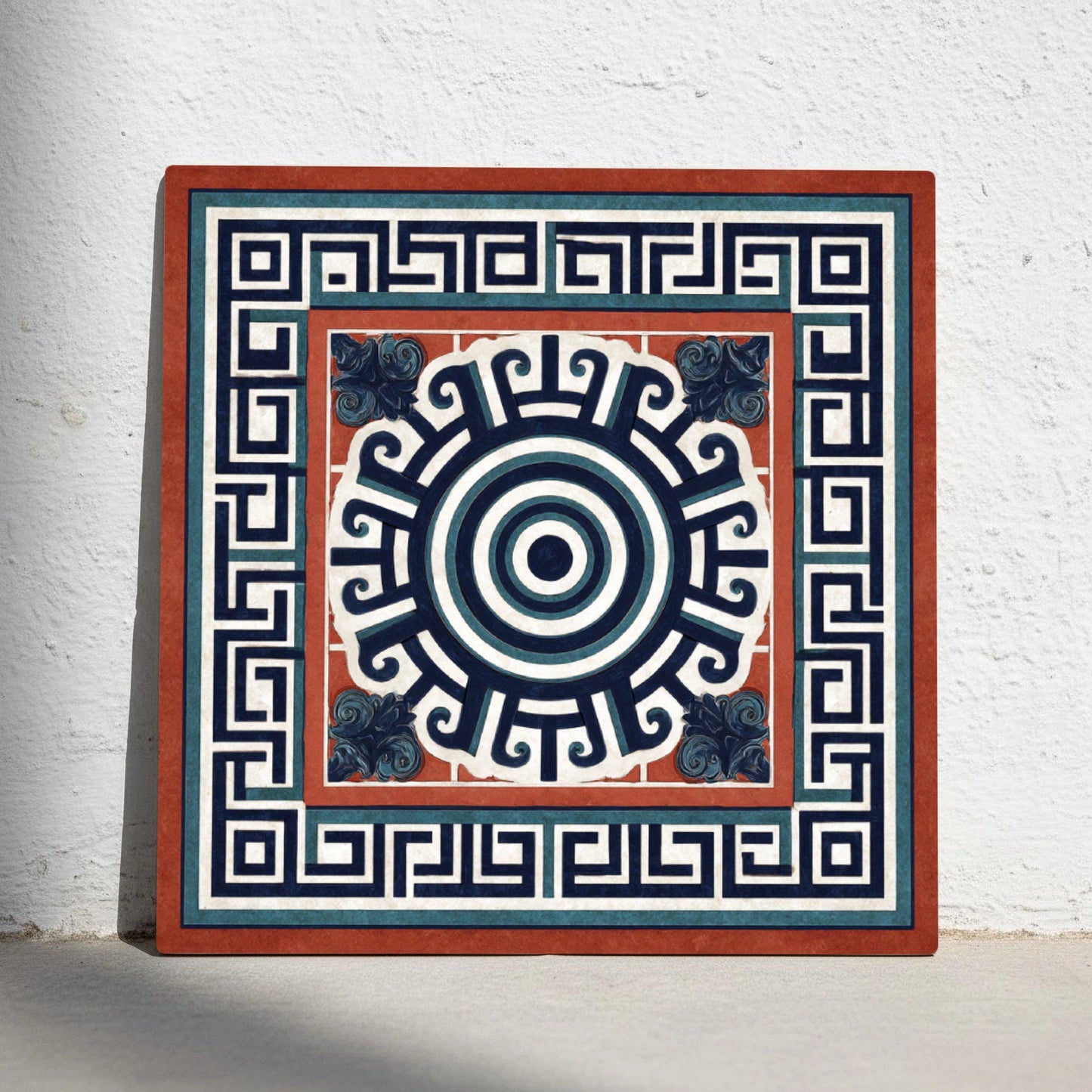 Mäander Mediterran · Keramik-Wandfliese — Zeitgemäßer Geometrie-Dekor