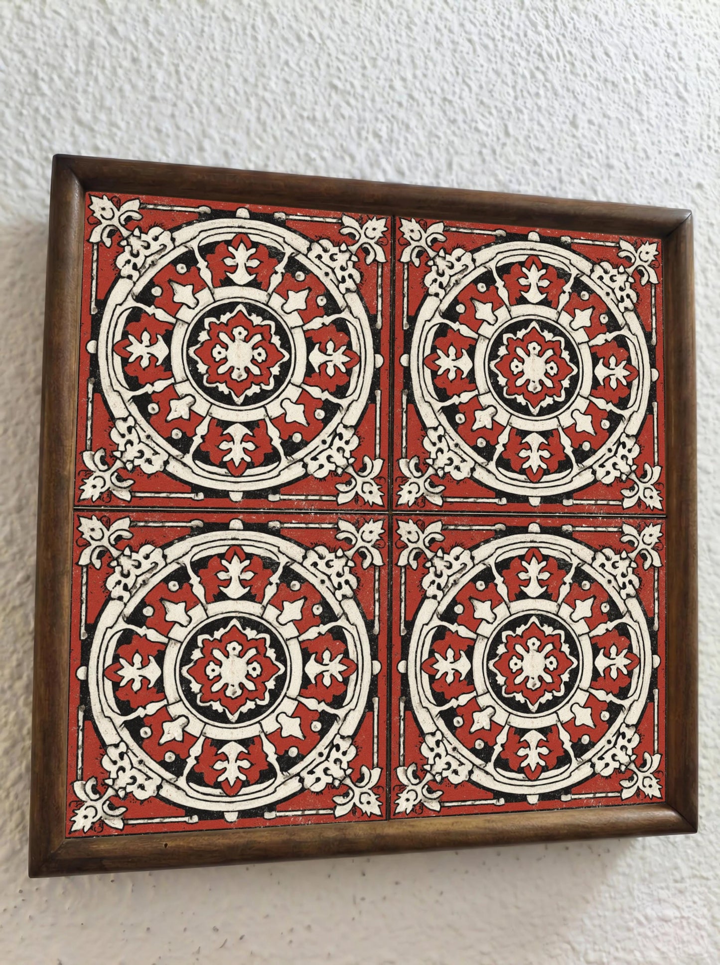 Red et Noir Vintage — Carreau Céramique Motif Géométrique