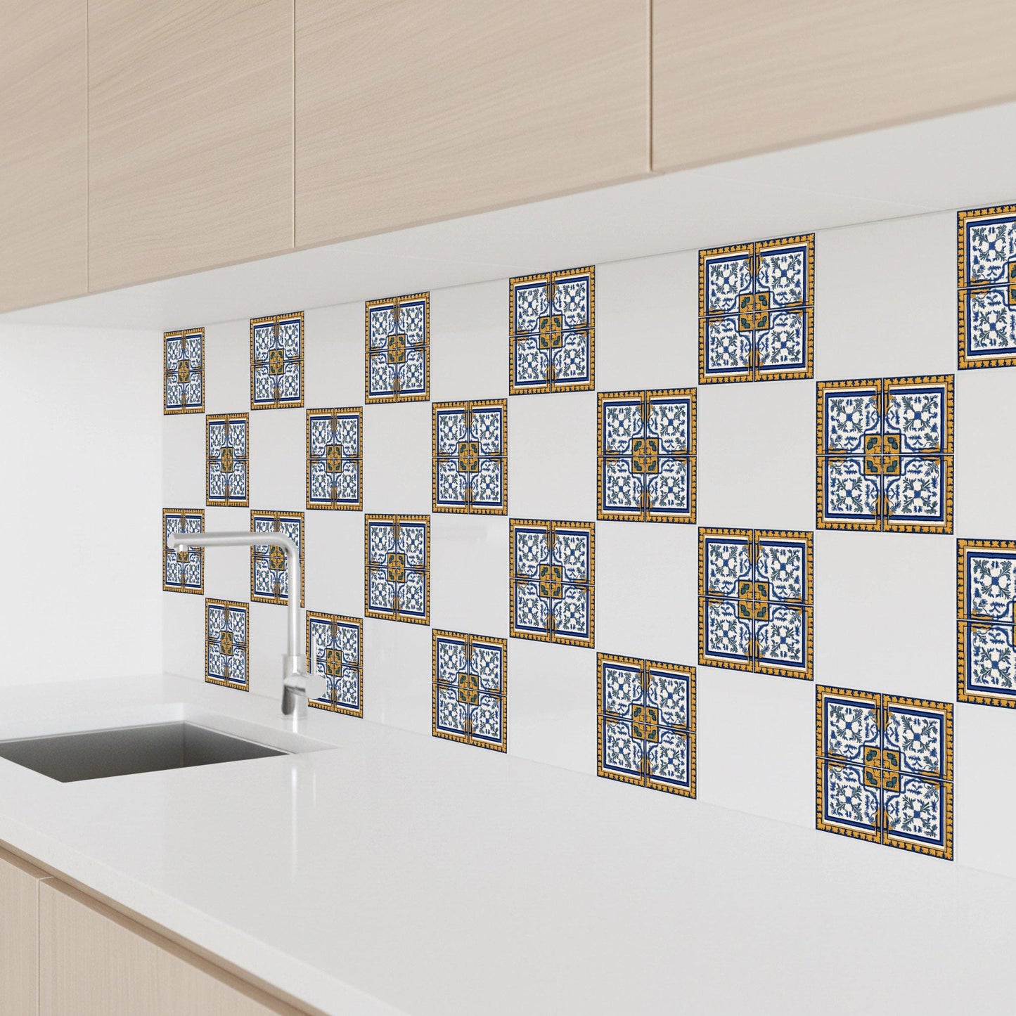 Ceramic Tile Marbella Blue and Yellow — Seville-Inspired Azulejo