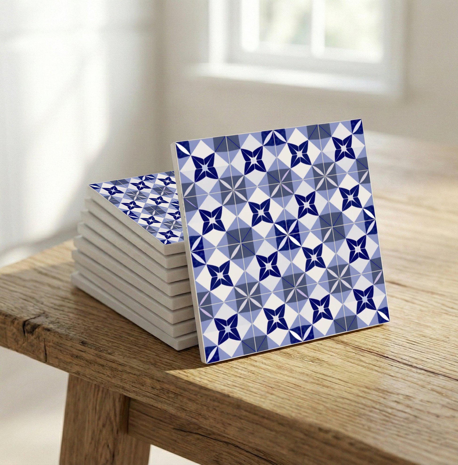 Azulejo Lyon azul geométrico