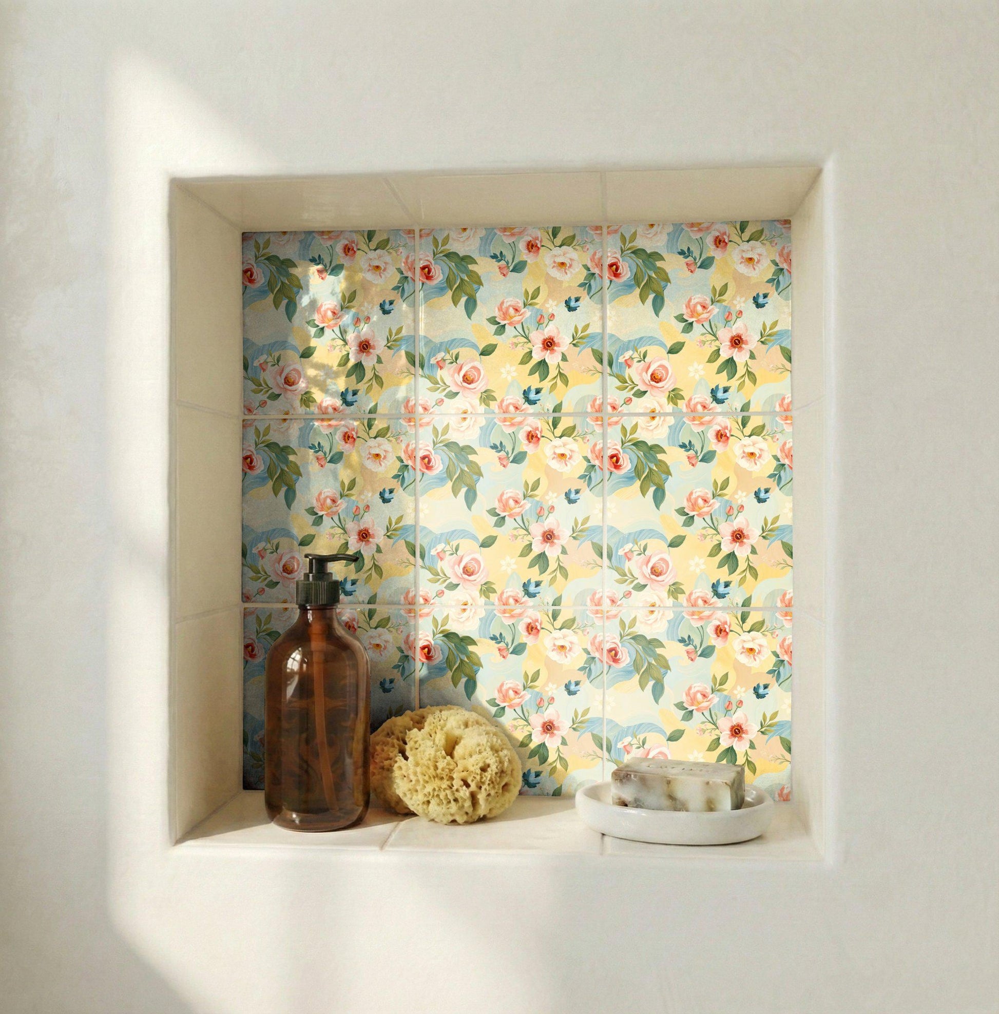 Azulejo Pastel floral