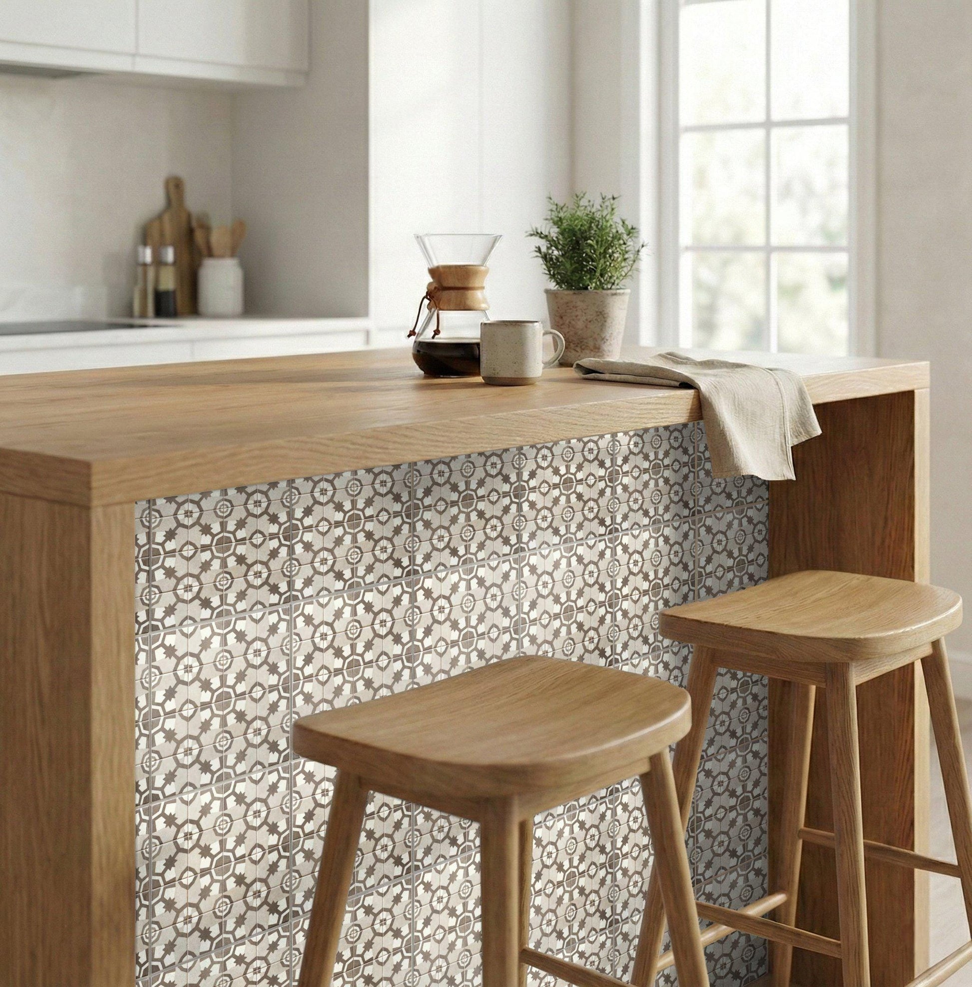 Ceramic Tile Limestone Moorish Star — Andalusian Spanish Style
