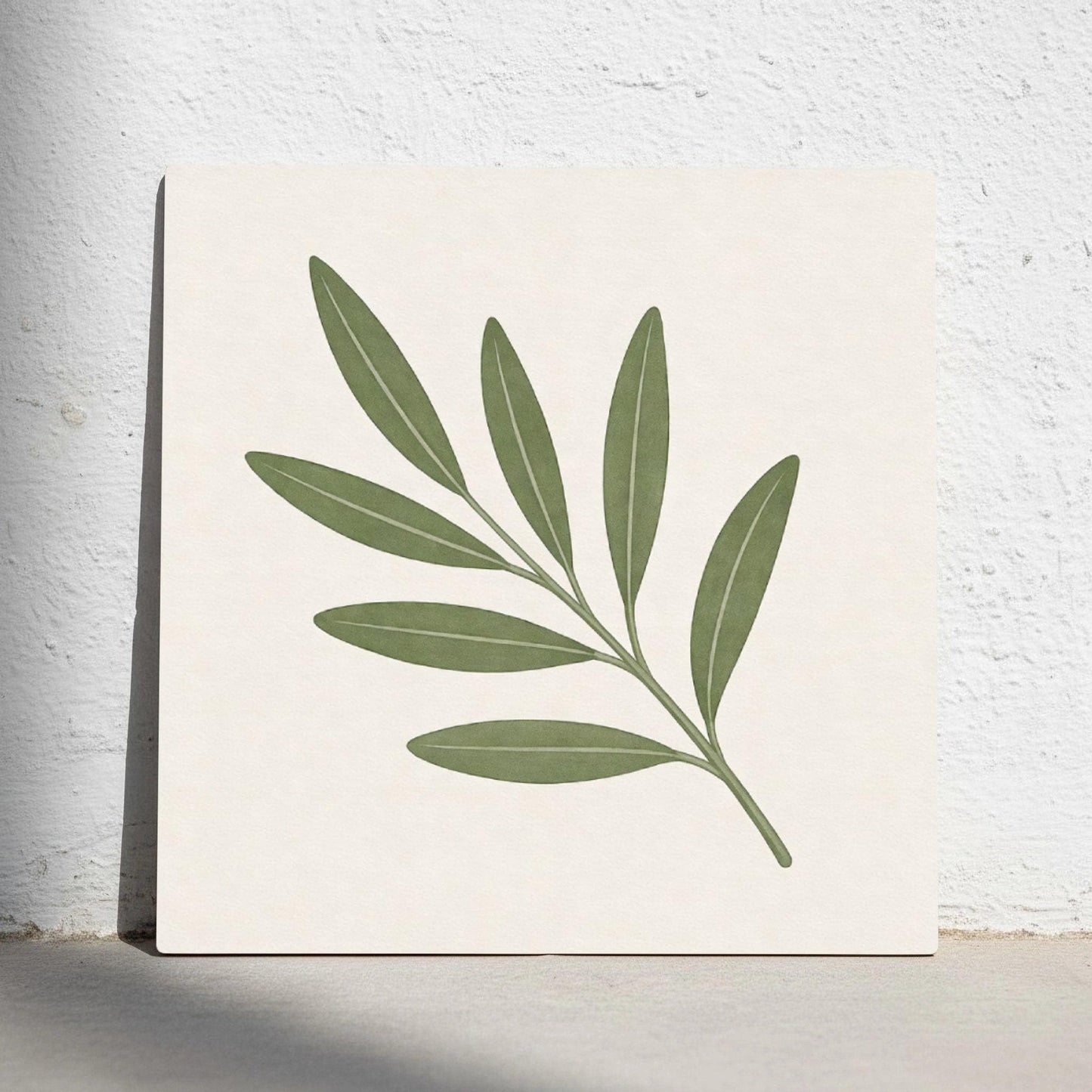 Ceramic Tile Olive Branch — Botanical Motif