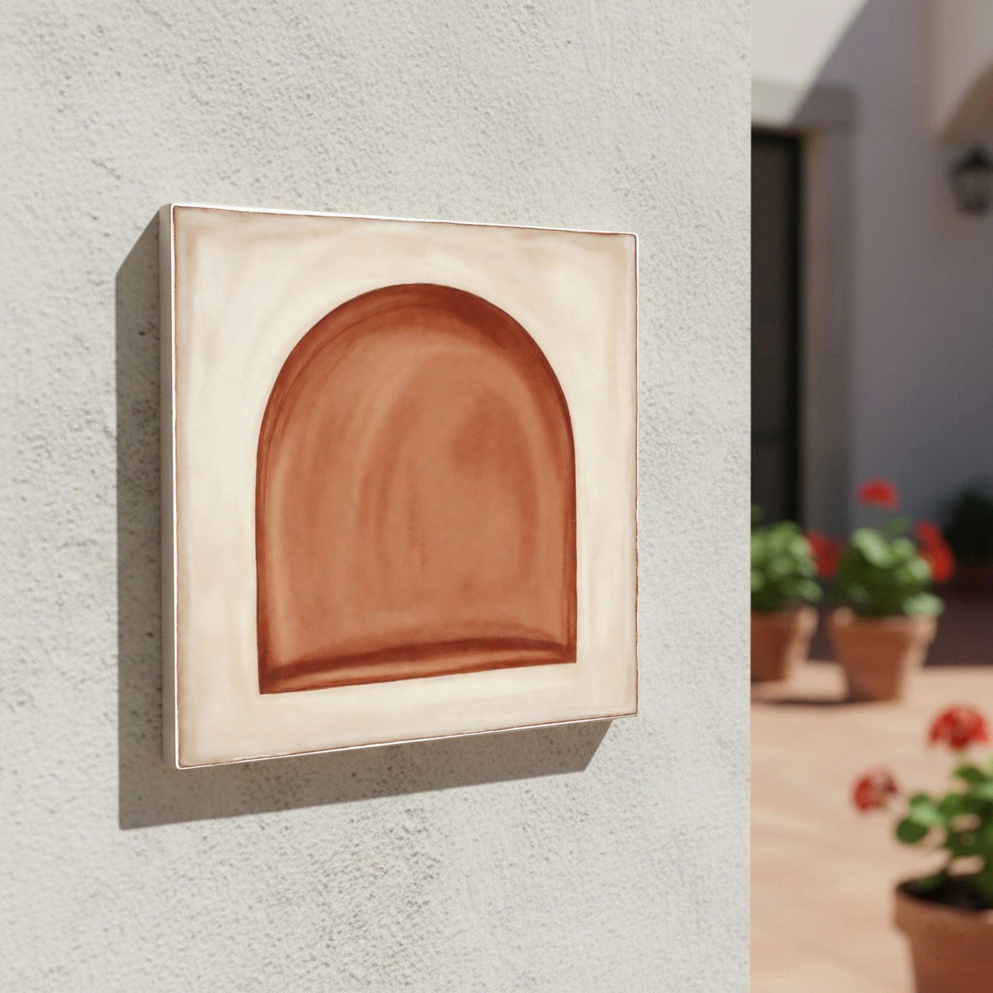 Azulejo-Fliese Terrakotta Stil Bogen Minimalistisch — Mediterraner Stil