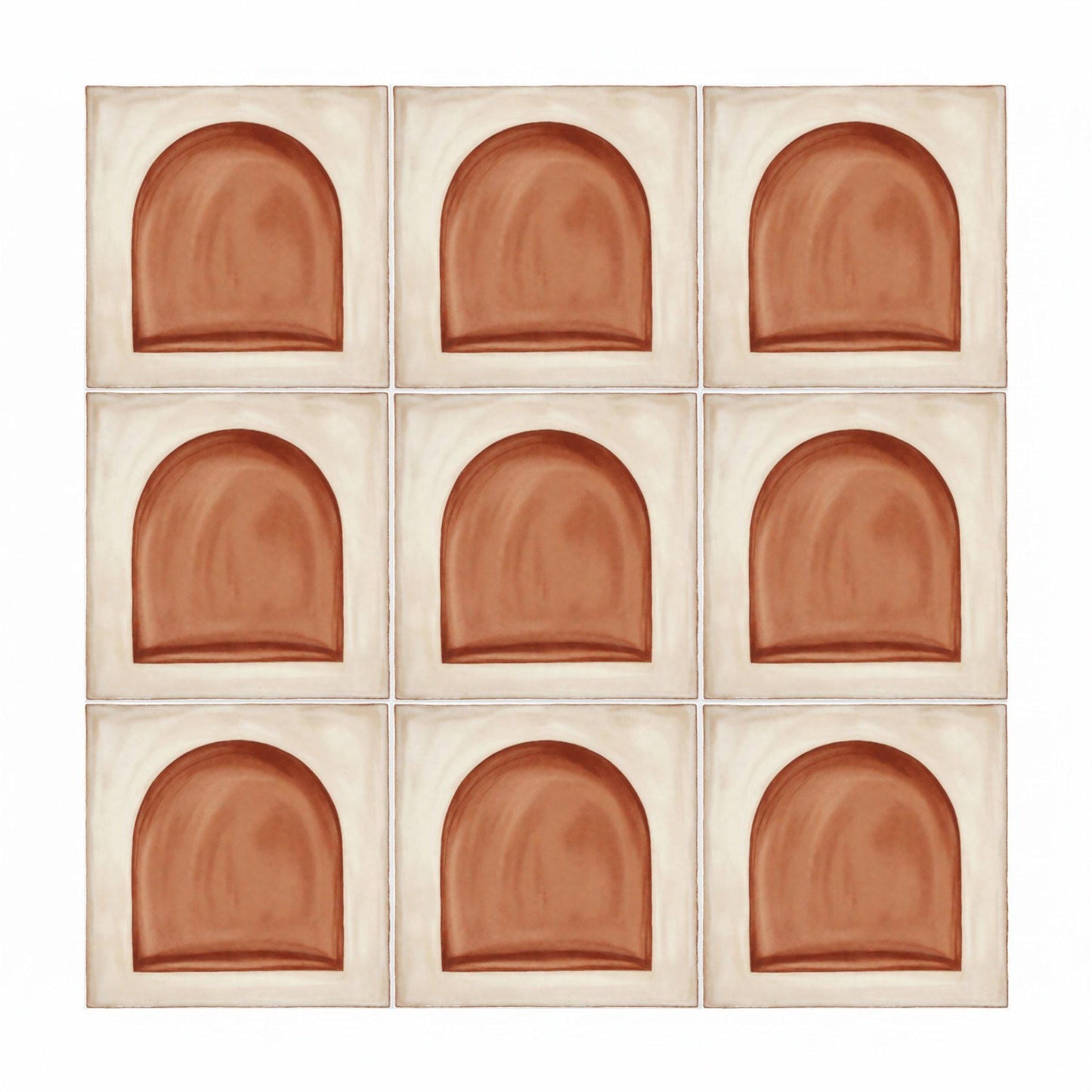 Azulejo-Fliese Terrakotta Stil Bogen Minimalistisch — Mediterraner Stil