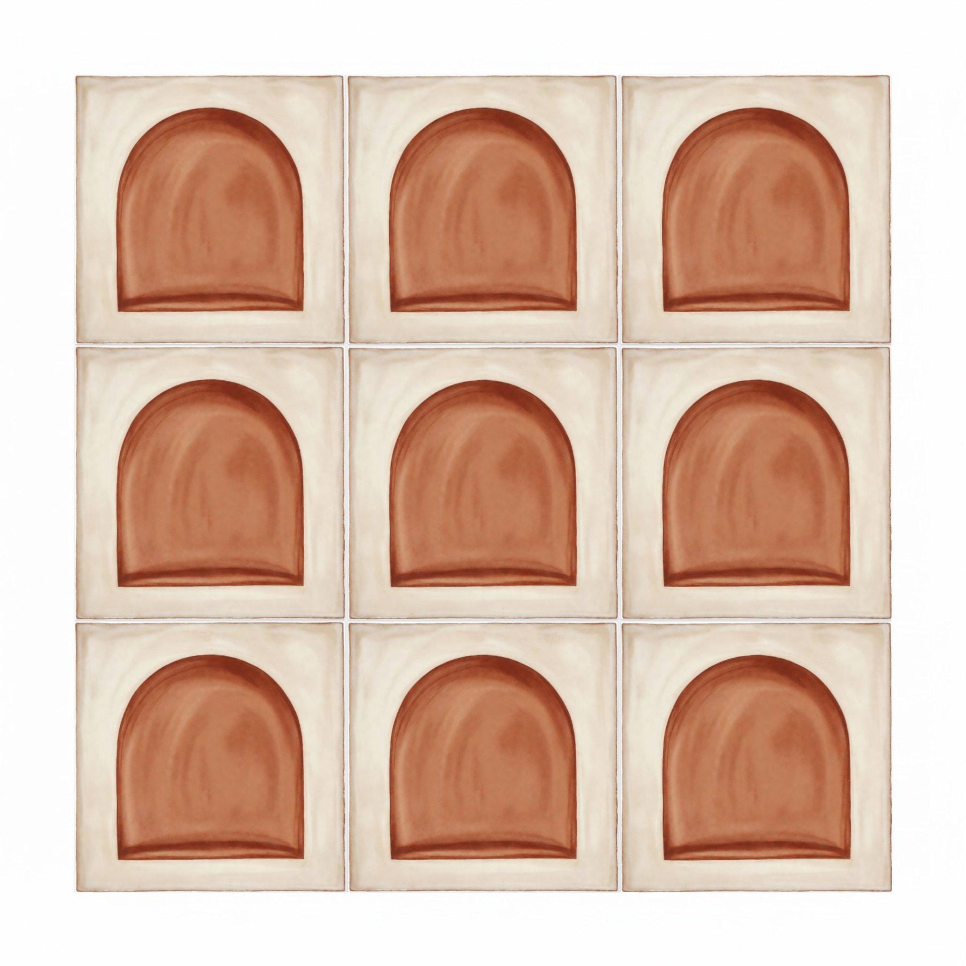 Azulejo-Fliese Terrakotta Stil Bogen Minimalistisch — Mediterraner Stil