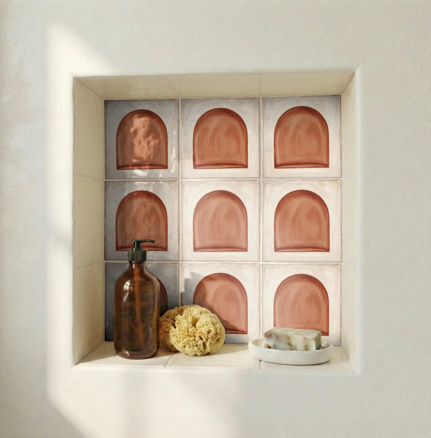 Azulejo-Fliese Terrakotta Stil Bogen Minimalistisch — Mediterraner Stil